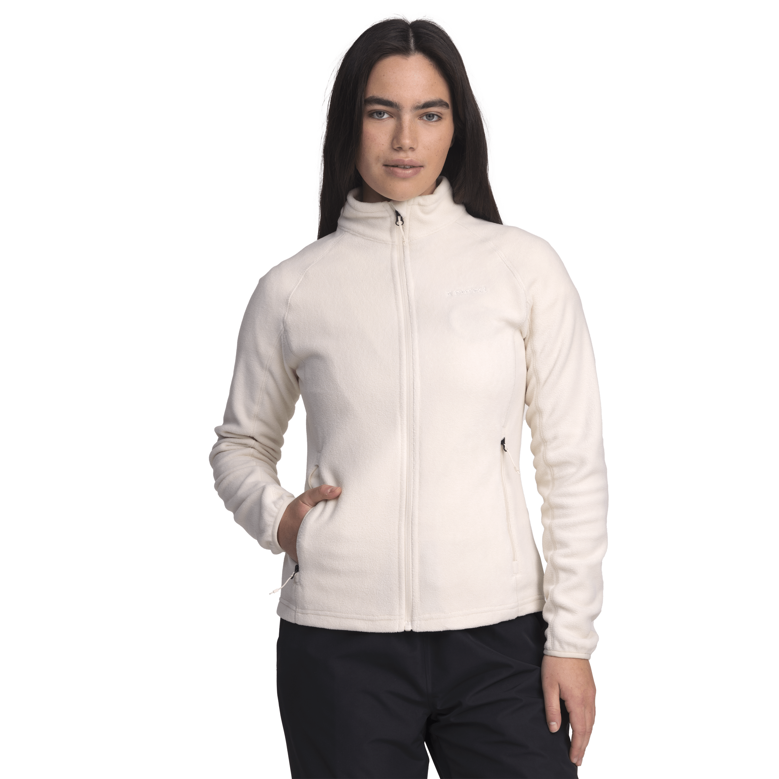 REISSVERSCHLUSS-FLEECEJACKE OFF WHITE Everest Zwischenschicht