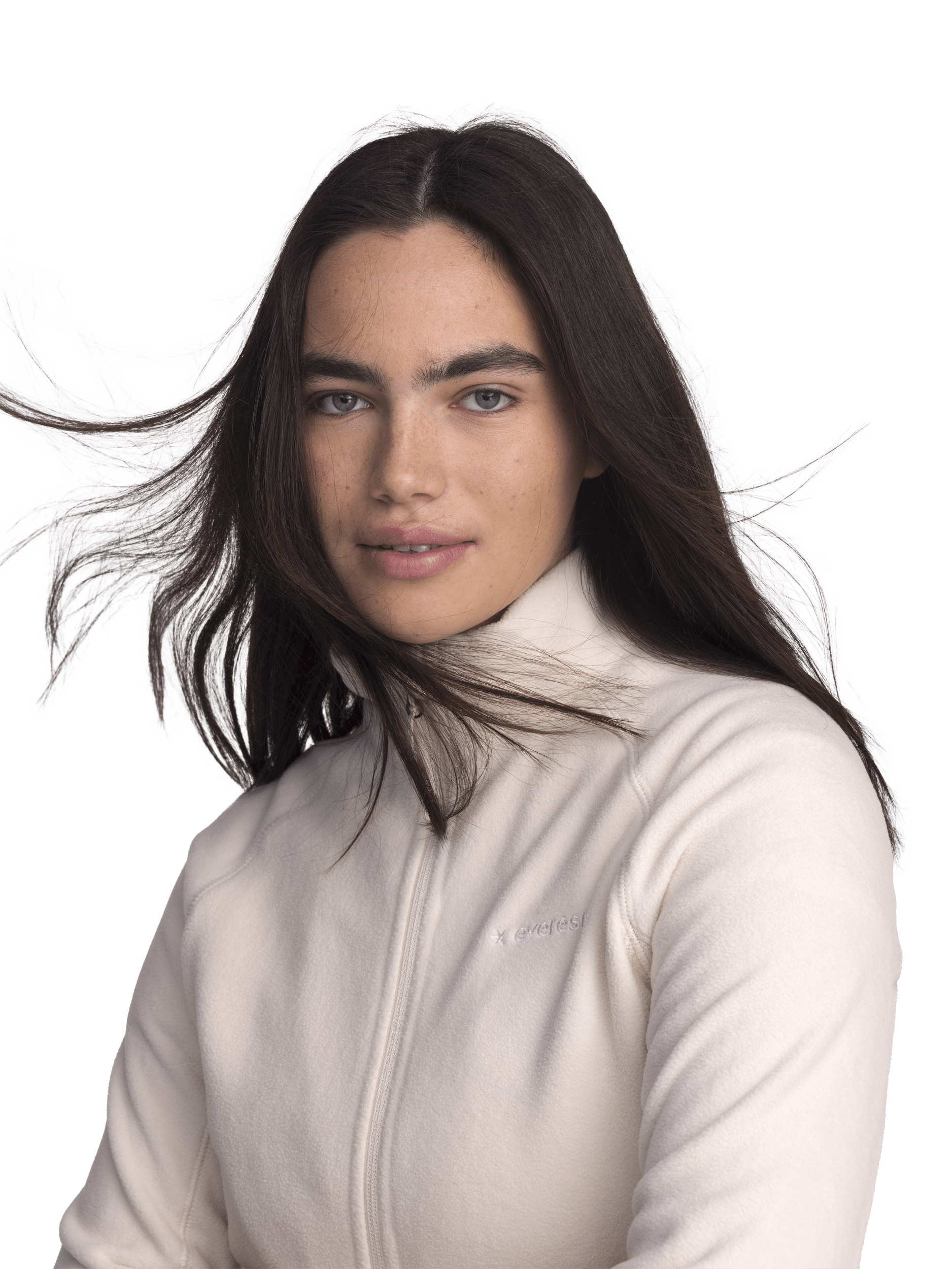 REISSVERSCHLUSS-FLEECEJACKE OFF WHITE Everest Zwischenschicht