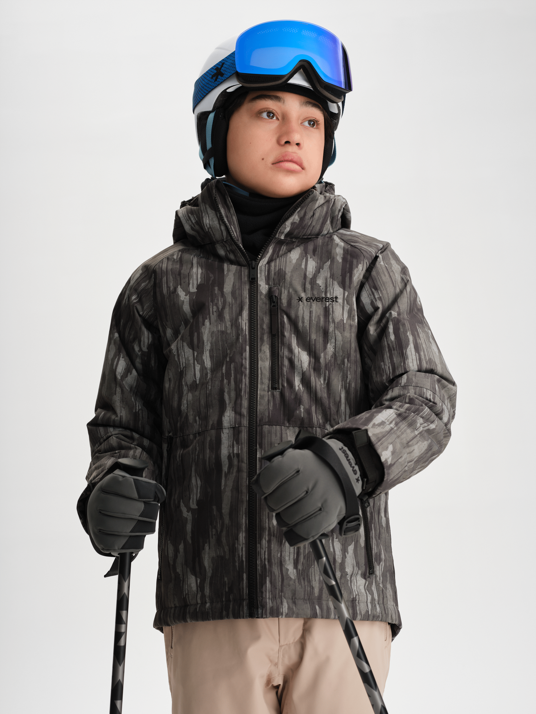 KURTKA NARCIARSKA KHAKI PRINT Everest Kurtka narciarska i snowboardowa