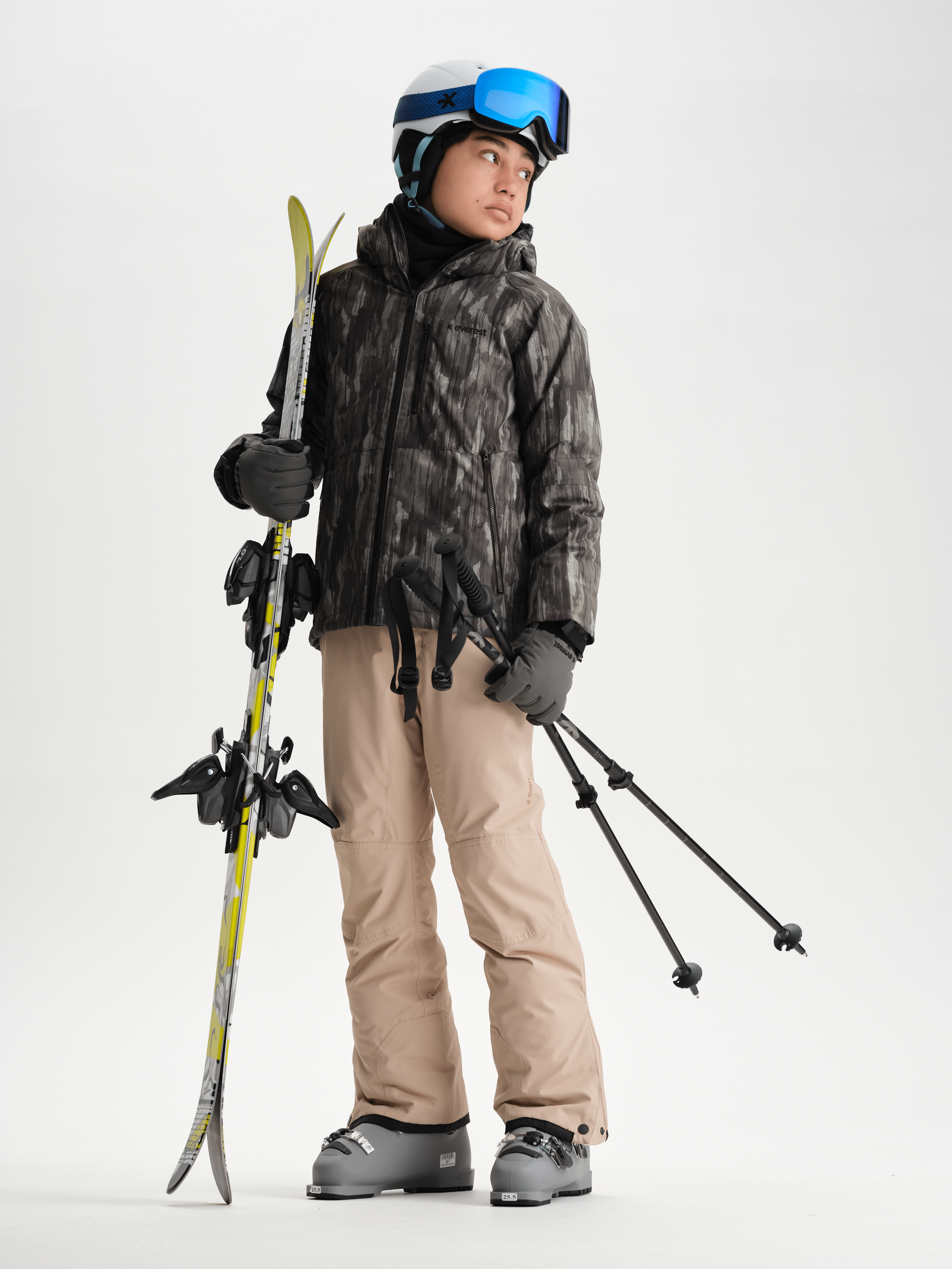 KURTKA NARCIARSKA KHAKI PRINT Everest Kurtka narciarska i snowboardowa