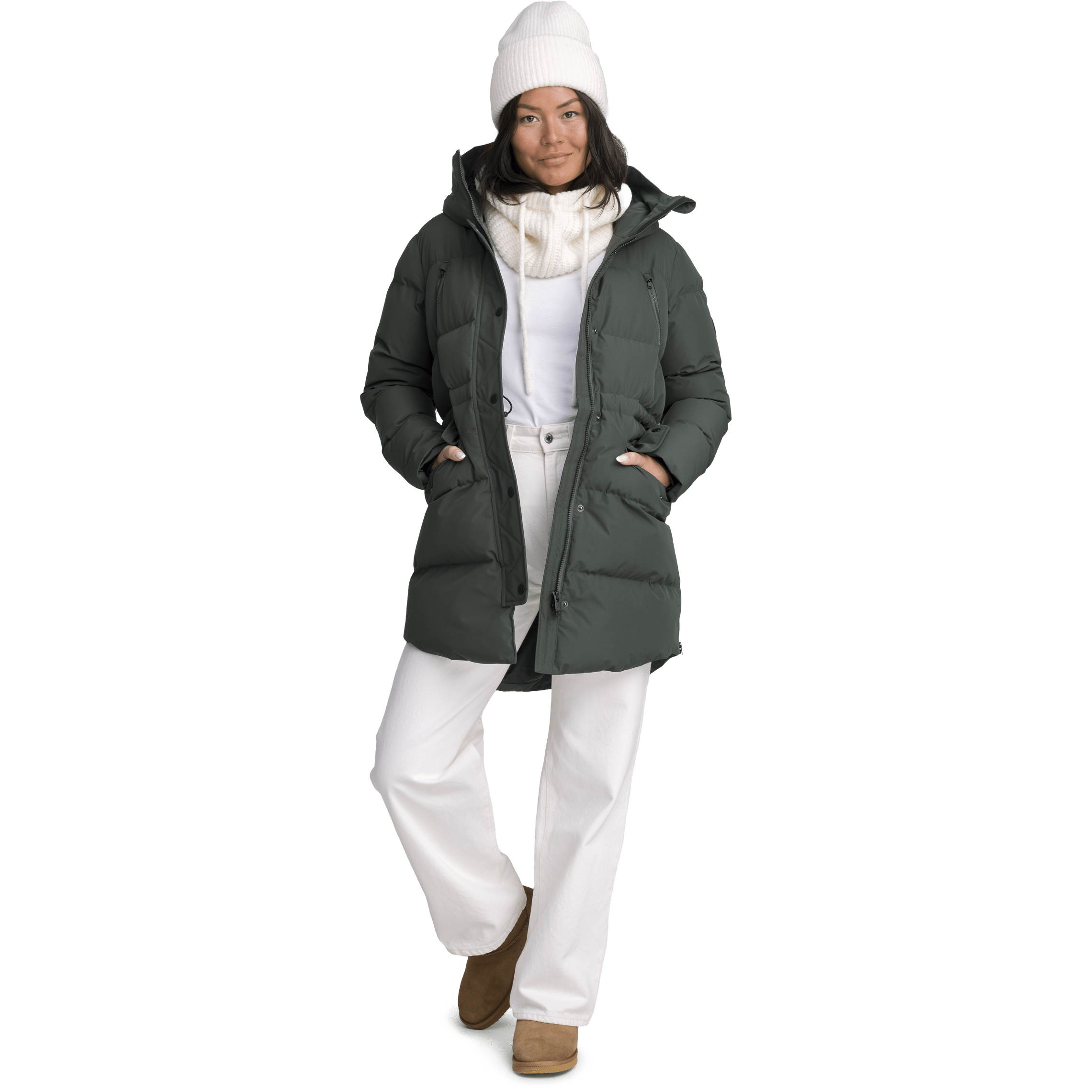 WARM PARKA DUNKELGRĂN Everest Gepolsterter Parka