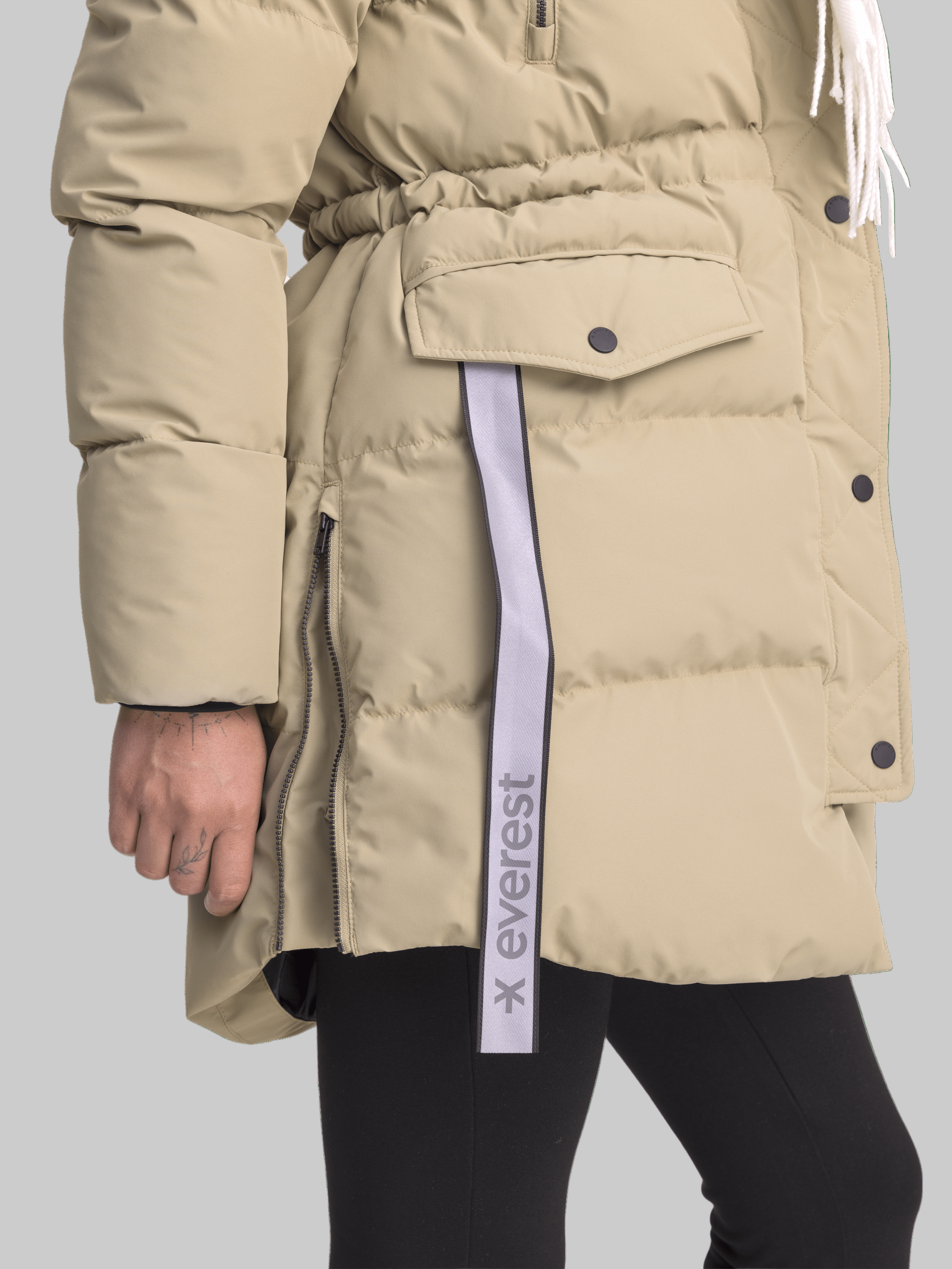 CIEPŁA PARKA BEIGE CLAY Everest Pikowana Parka
