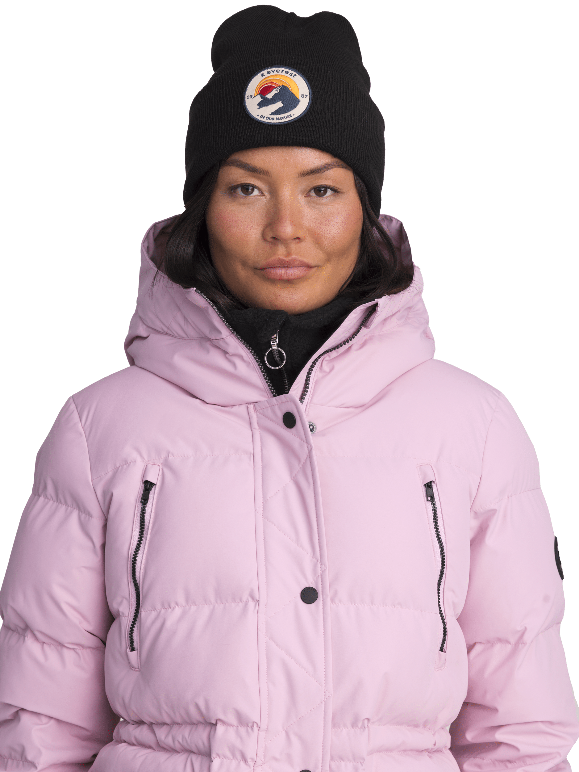 CIEPŁA PARKA BLOSSOM PINK Everest Pikowana parka