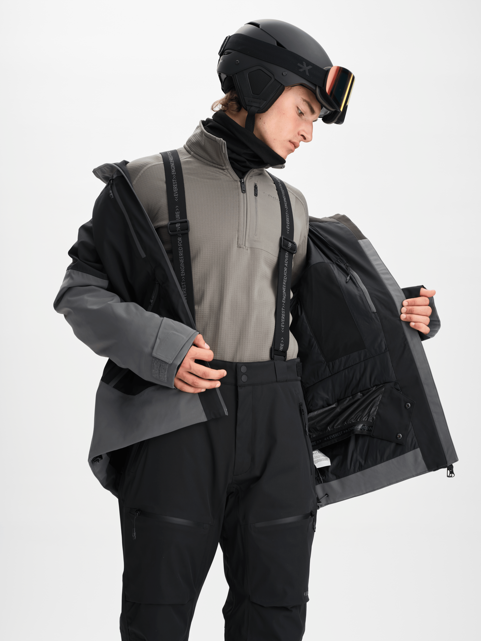 ALPINE KURTKA CZARNA MĘSKA Everest Kurtka narciarska i snowboardowa