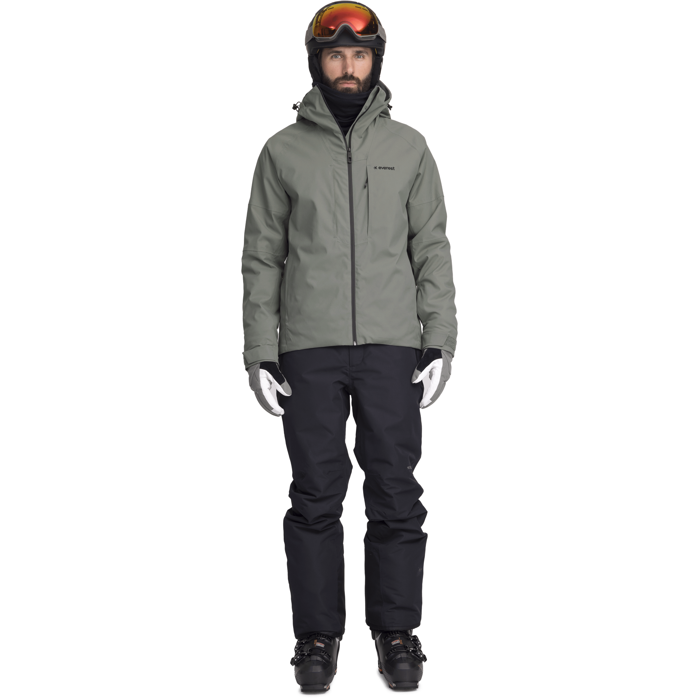 SKIJACKE KAHKI GRAU Herren Everest Ski- & Snowboardjacke