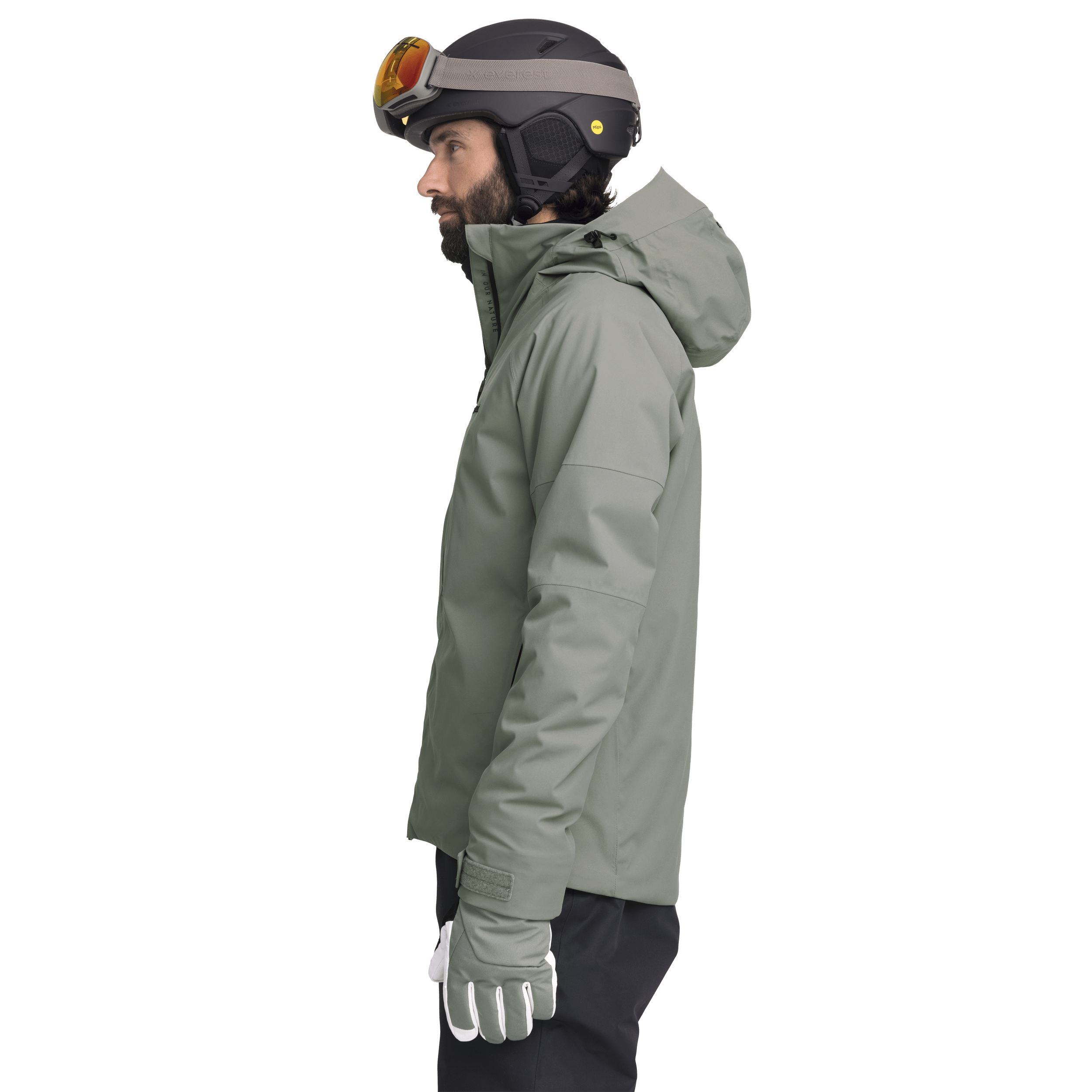 SKI JACKET KAHKI GREY MEN Everest Ski & Snowboard Jacket