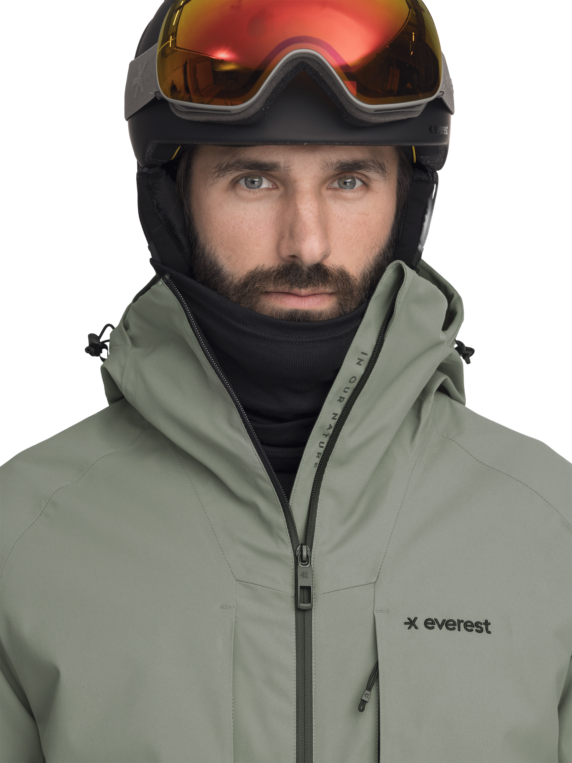 SKI JACKET KAHKI GREY MEN Everest Ski & Snowboard Jacket