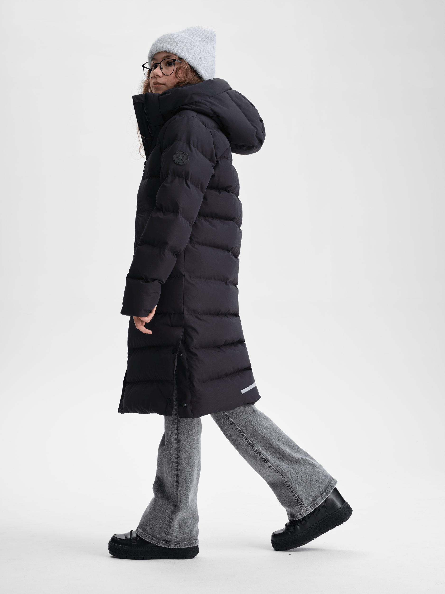 JUNEAU PŁASZCZ CZARNY JUNIOR Everest Pikowany płaszcz