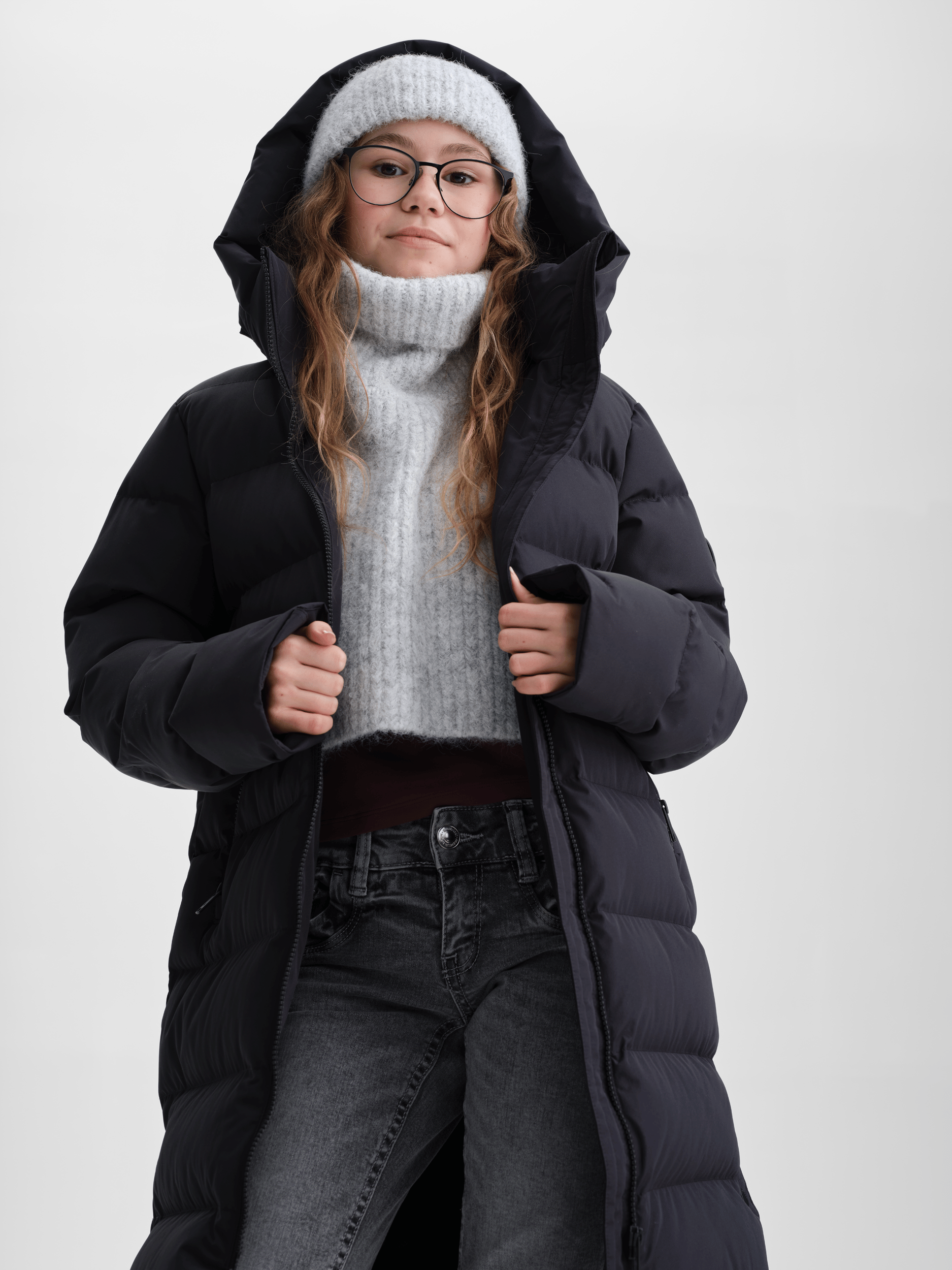 JUNEAU MANTEL SCHWARZ JUNIOR Everest Gepolsterter Mantel