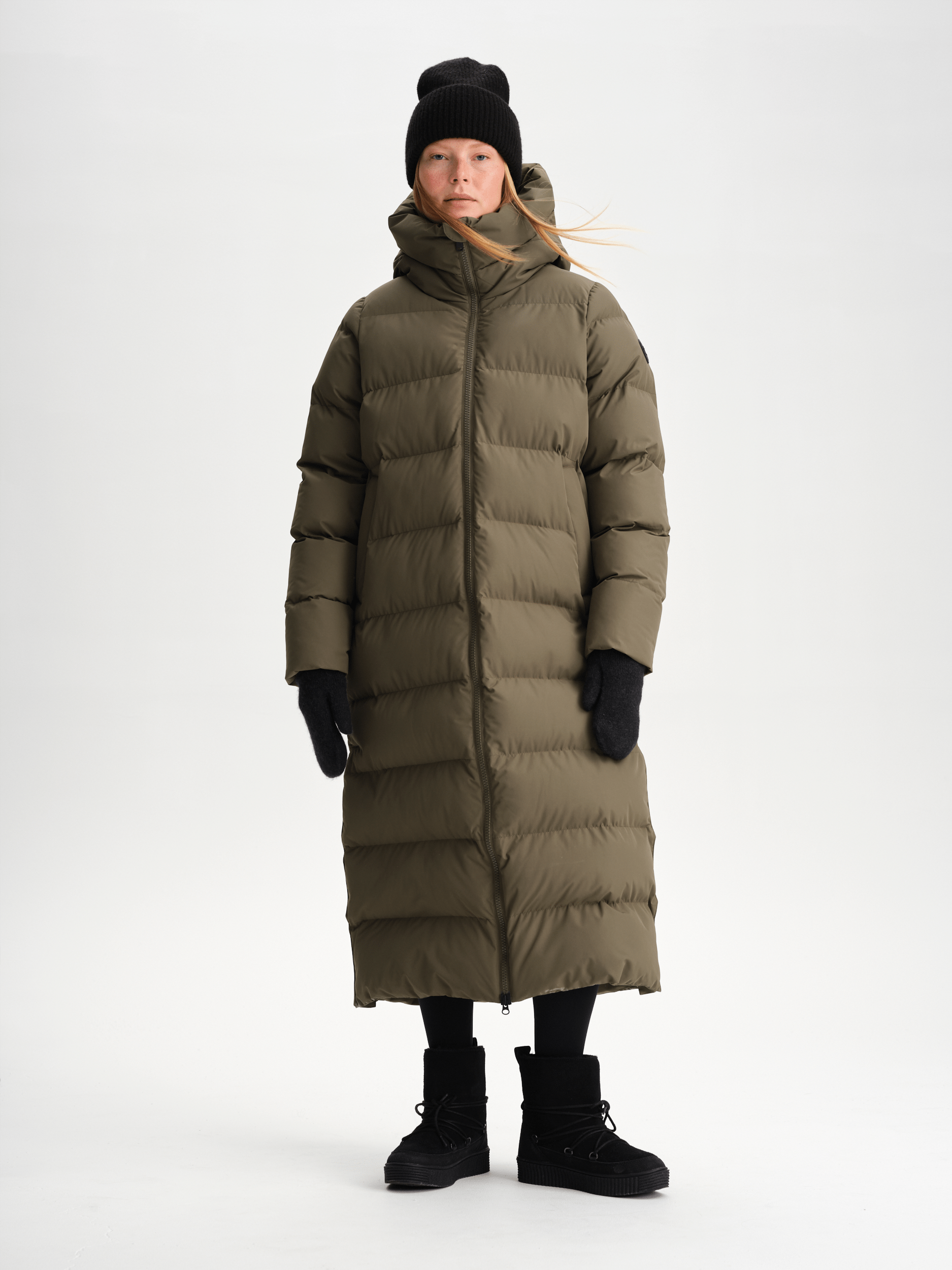 JUNEAU PŁASZCZ MUD GREEN Everest Pikowany płaszcz