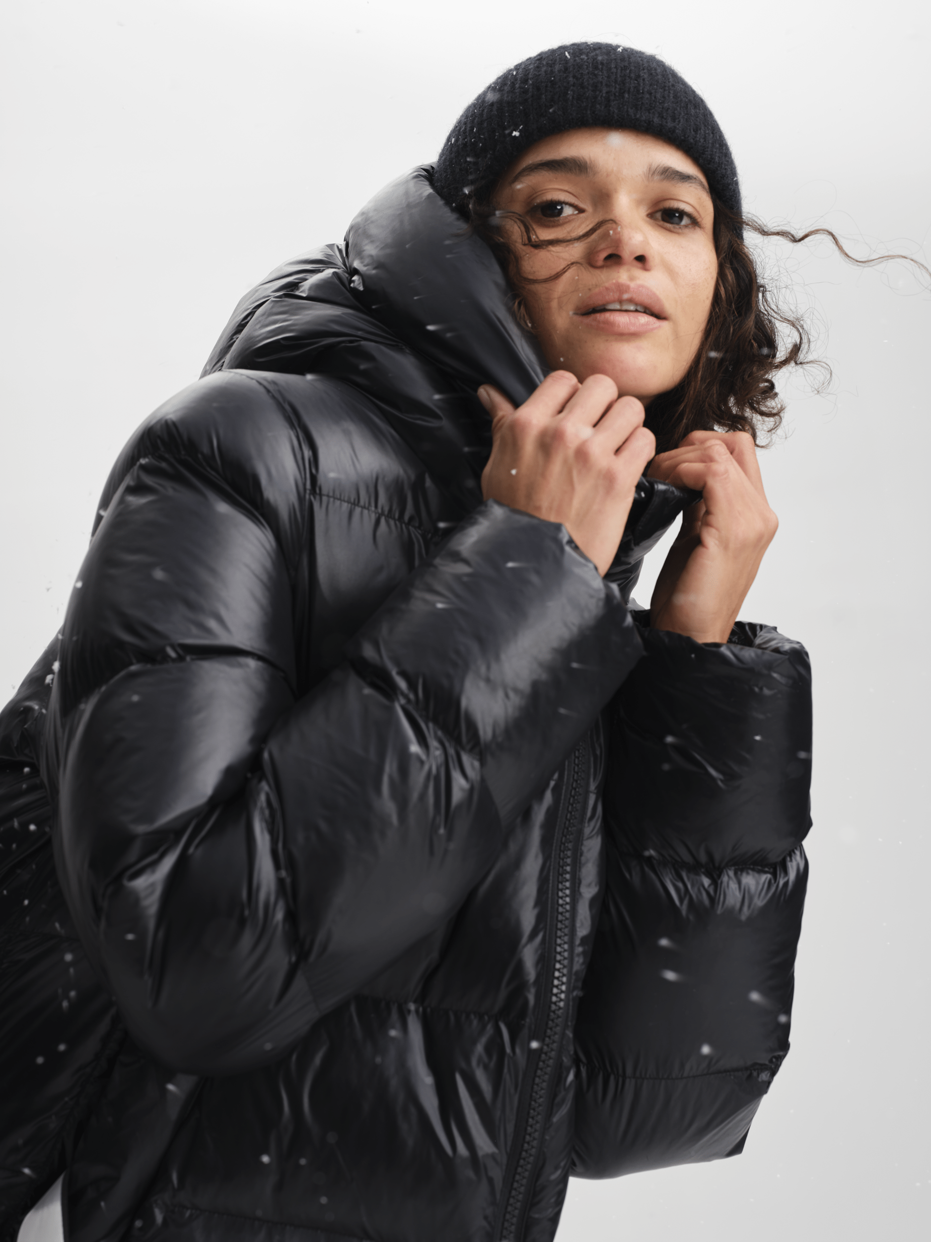 JUNEAU COAT BLACK SHINY Everest Padded Coat