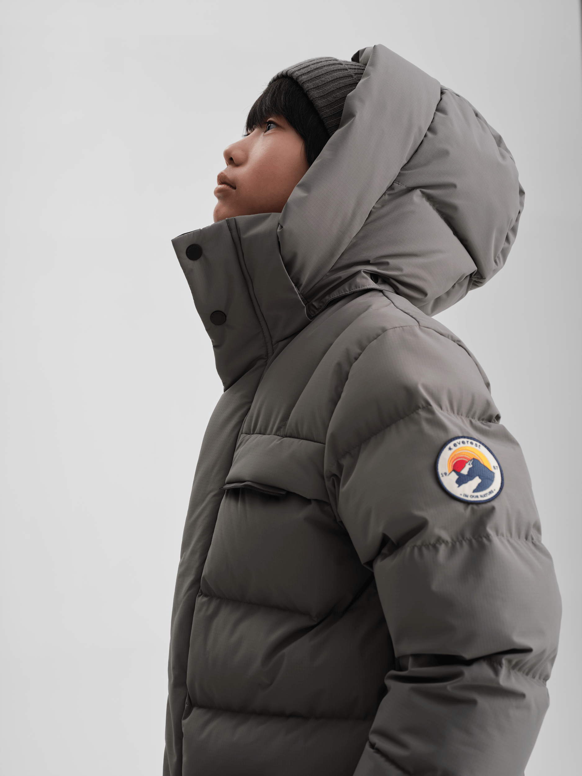 ARCTIC PARKA KHAKI SZARY JUNIOR Everest Zimowa parka