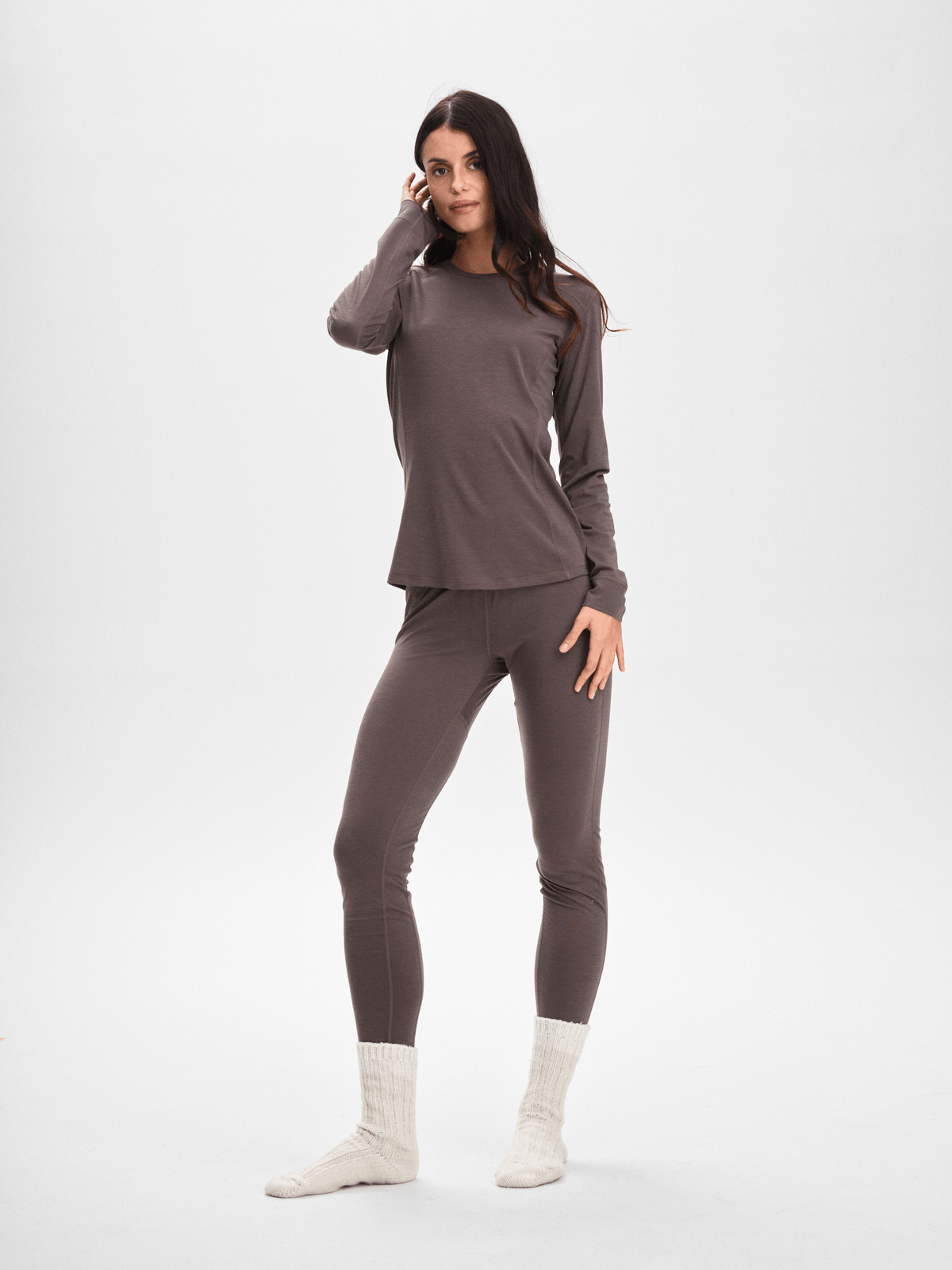 BASE LAYER SHIRT ASH BROWN WOMEN Everest First Layer