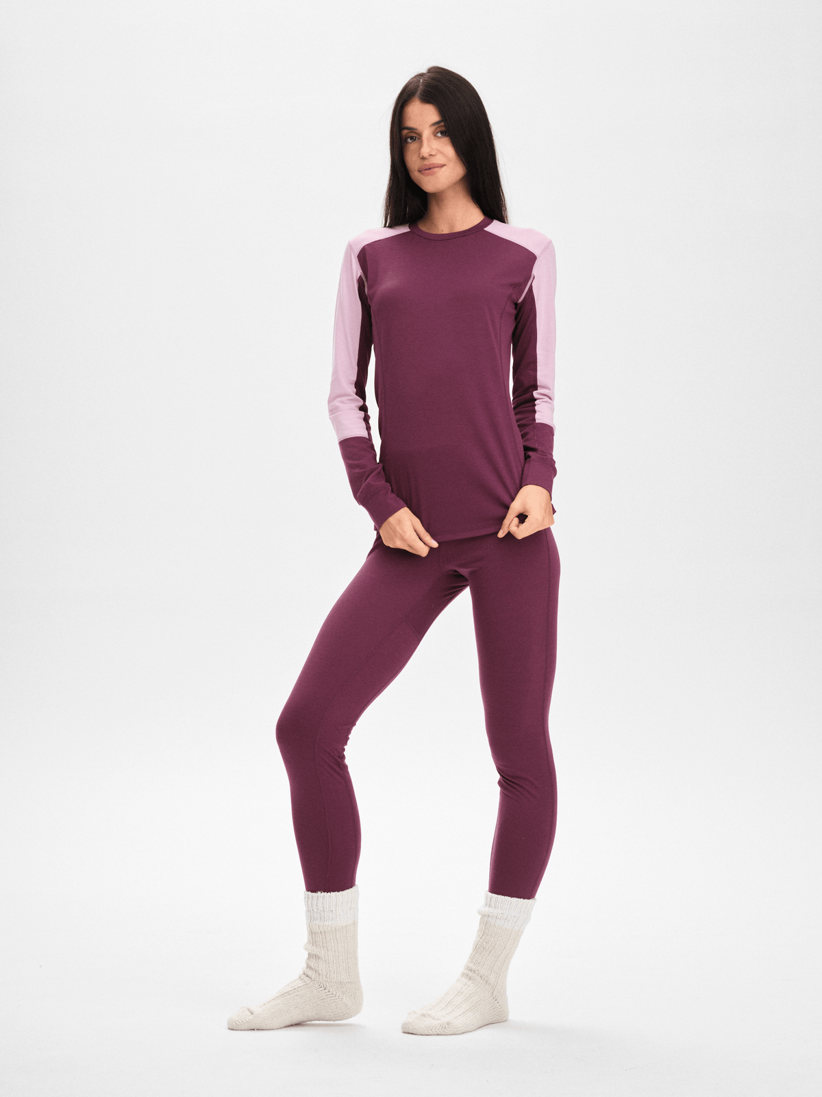 BASE LAYER SHIRT MAUVE WINE WOMEN Everest First Layer