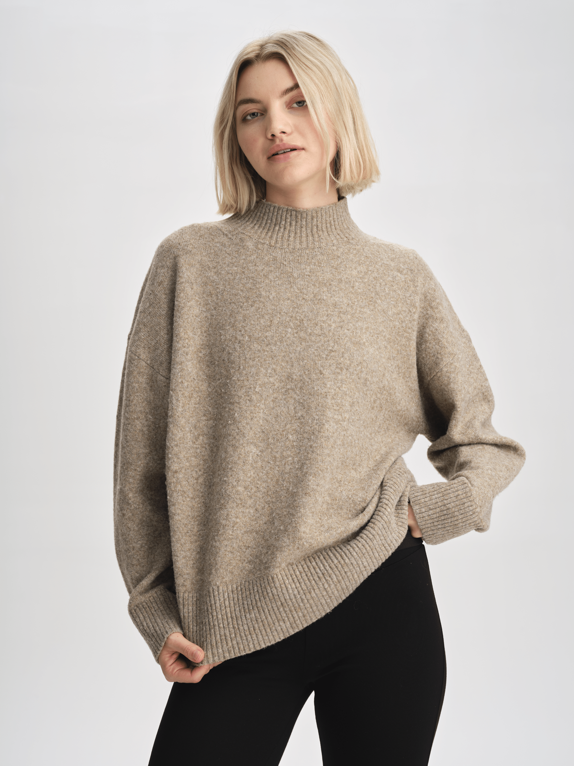 MERU GESTRICKTER PULLOVER BEIGE MELANGE Everest Zweite Schicht