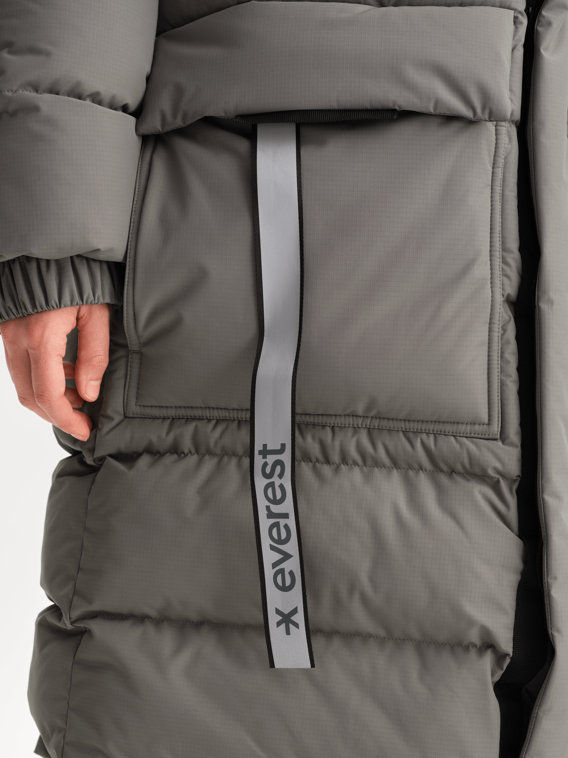 ARCTIC DŁUGA PARKA KHAKI SZARA Everest Pikowana parka