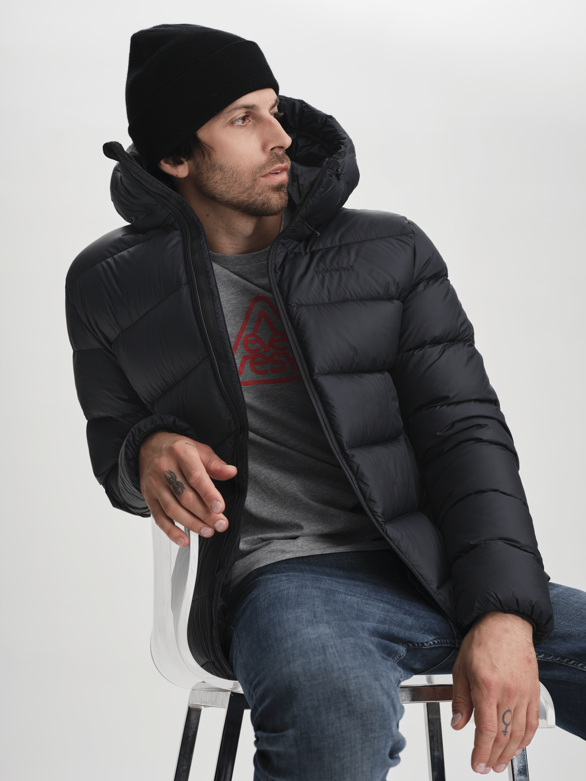 EXPEDITION DOWN KURTKA CZARNA Everest Pikowana parka