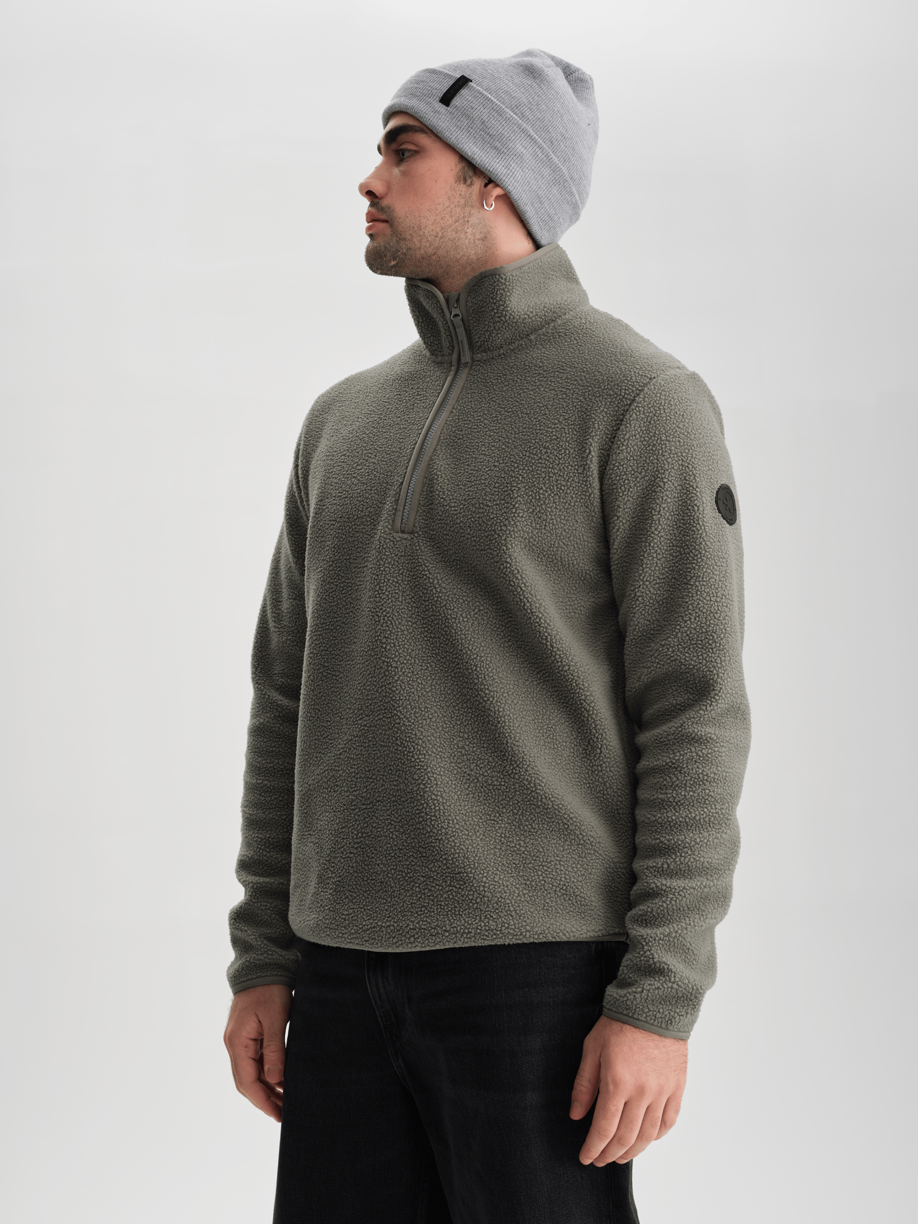 PILE HALFZIP KHAKI GREY Everest Polar z polaru typu pile