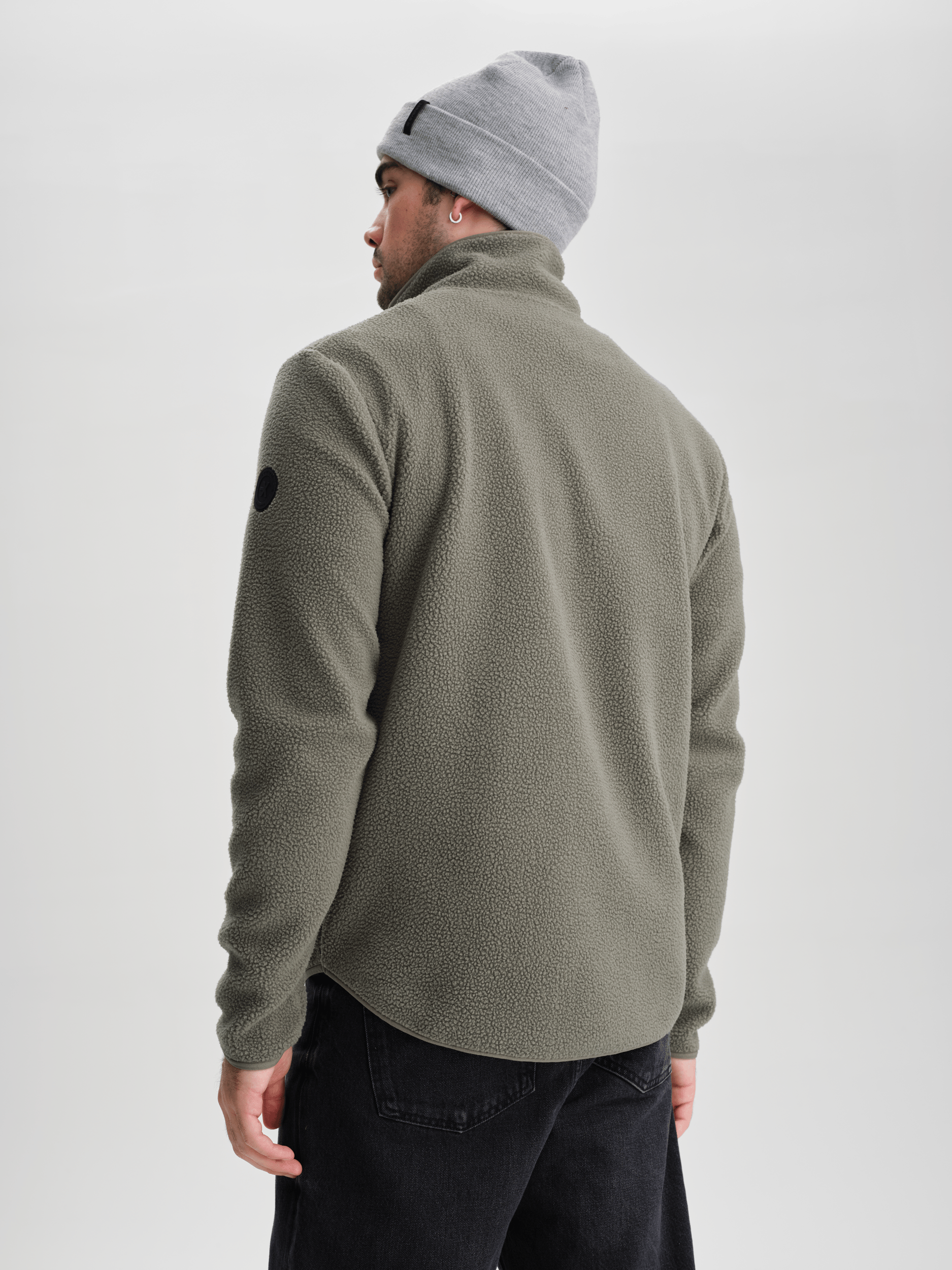 PILE HALFZIP KHAKI GREY Everest Pile-Fleece