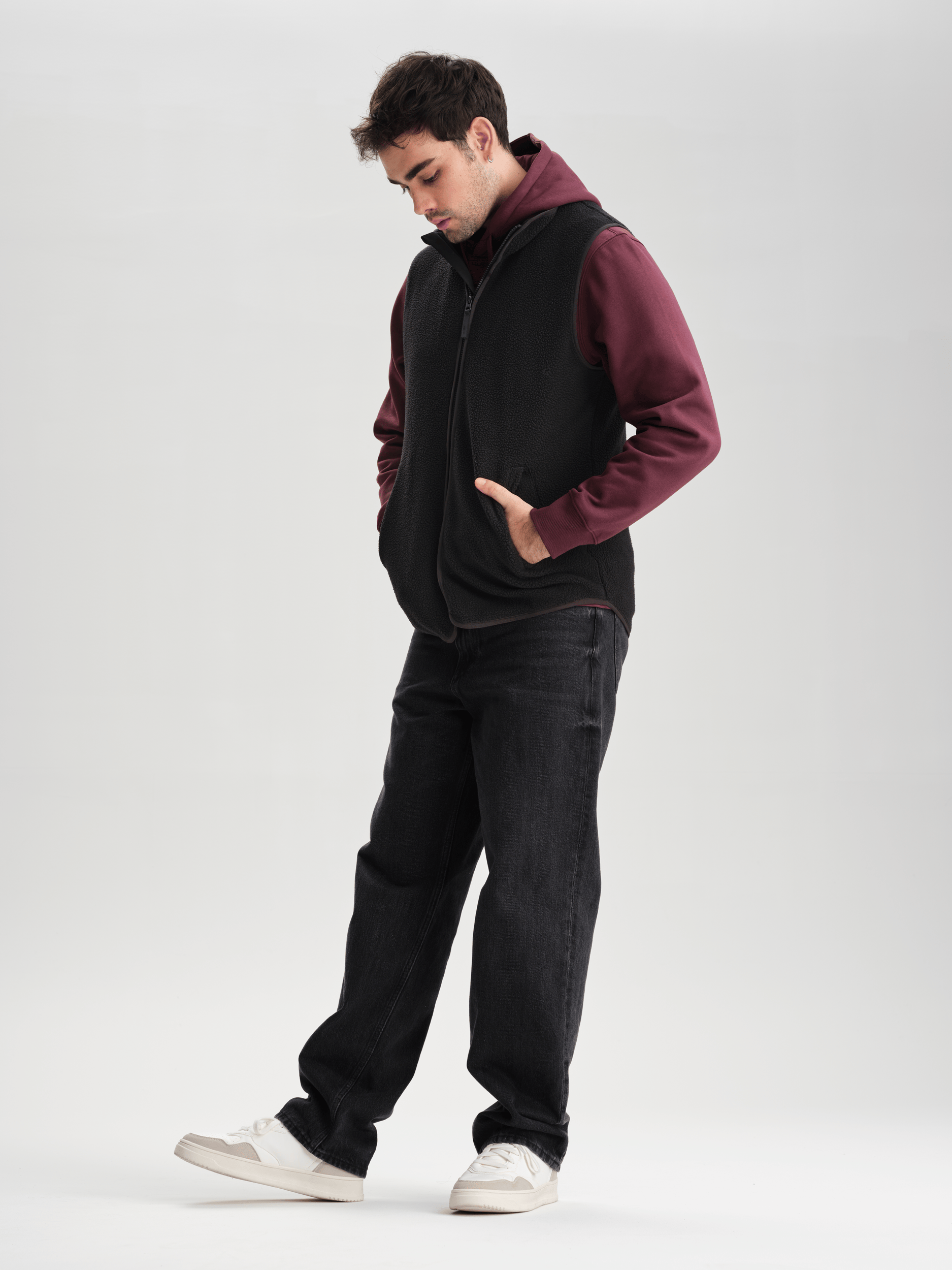 FLEECEWESTE SCHWARZ Everest Fleece-Futter