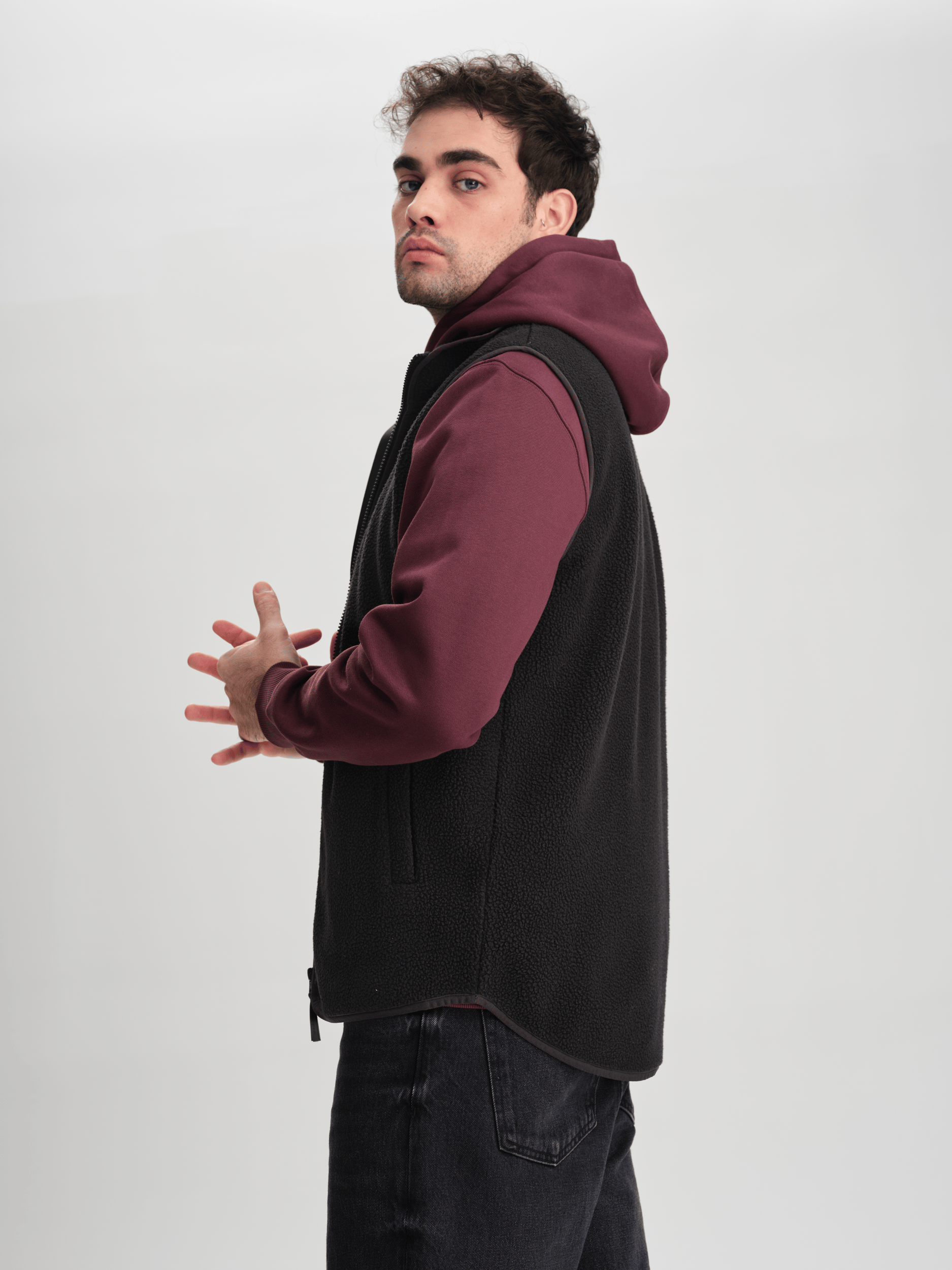 PILE VEST BLACK Everest Pile Fleece