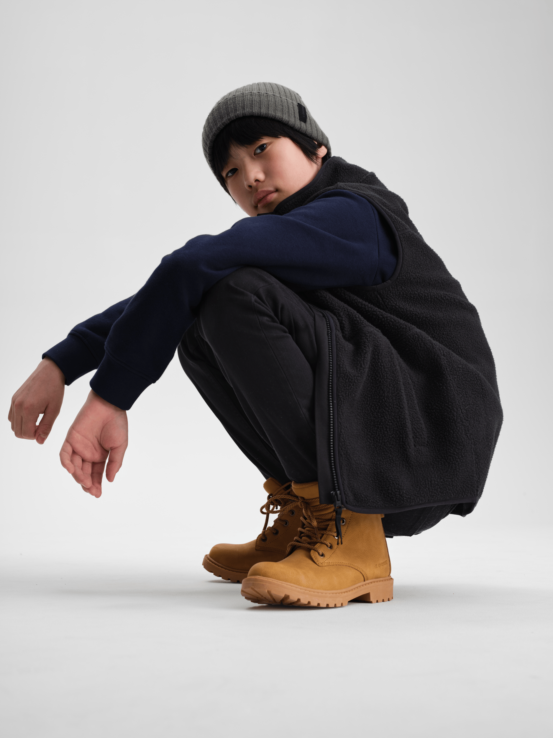 PILE ZIP WESTE SCHWARZ JUNIOR Everest Zweite Schicht