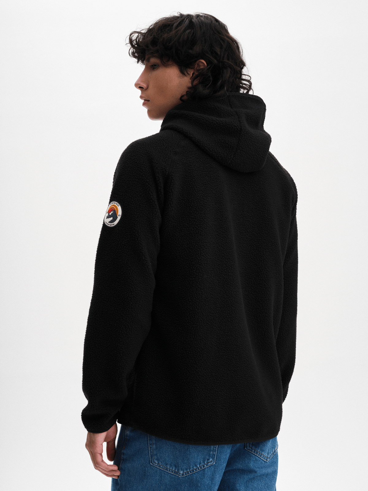 PILE HOOD RETRO BLACK Everest Pile Fleece