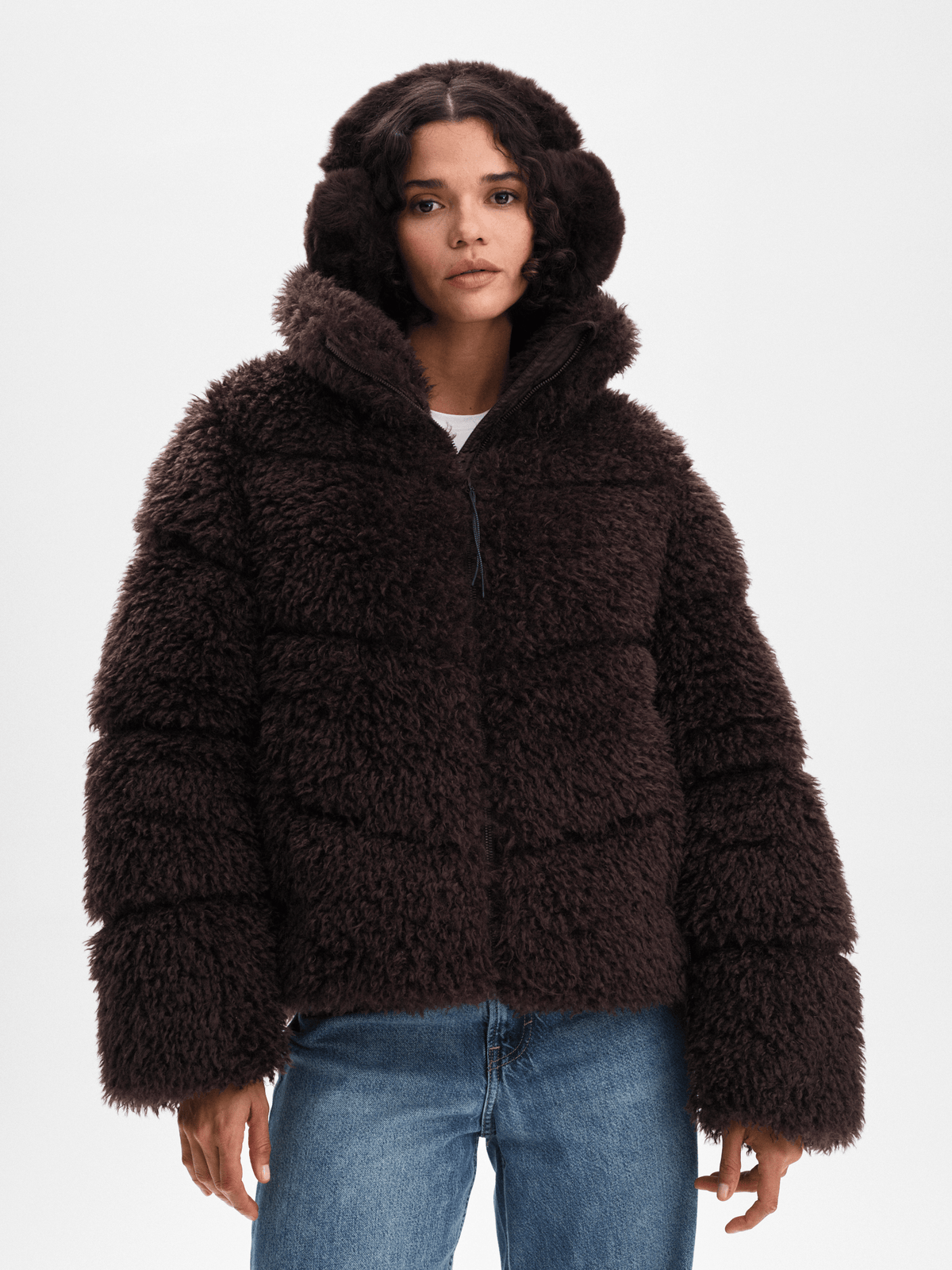 W AMNE JACKET DARK BROWN Everest Padded Jacket