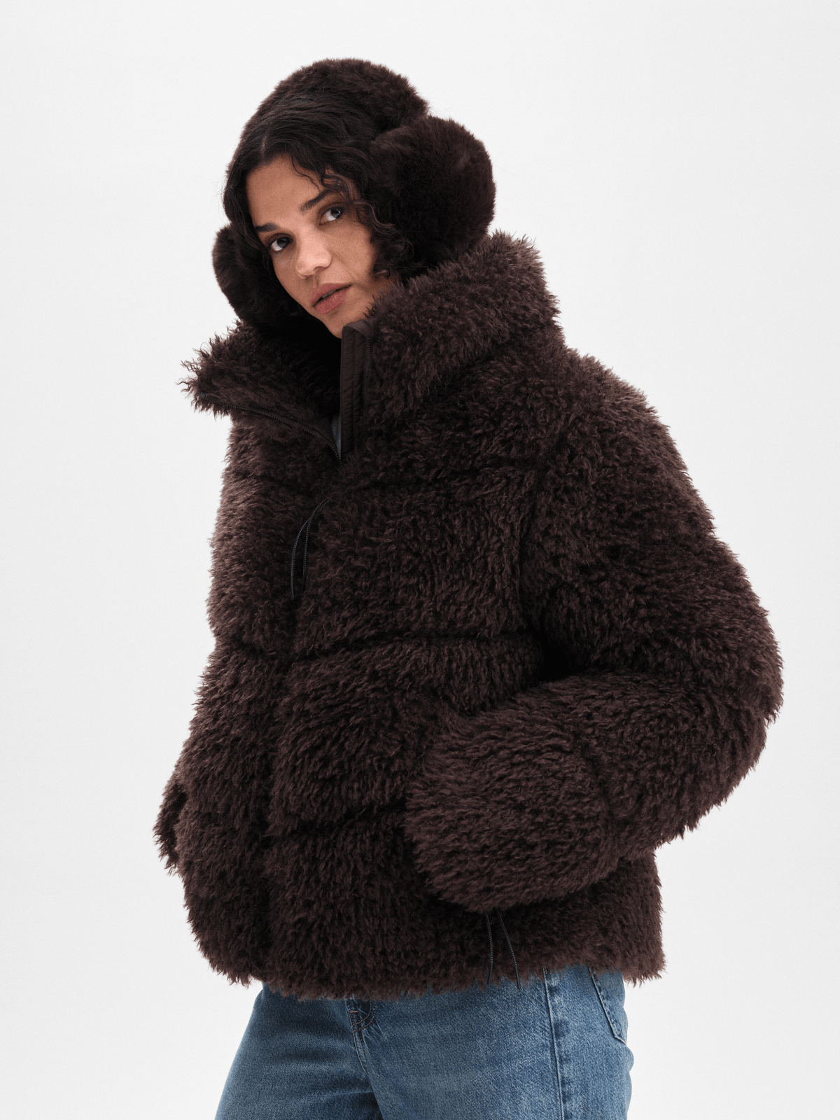 W AMNE JACKET DARK BROWN Everest Padded Jacket