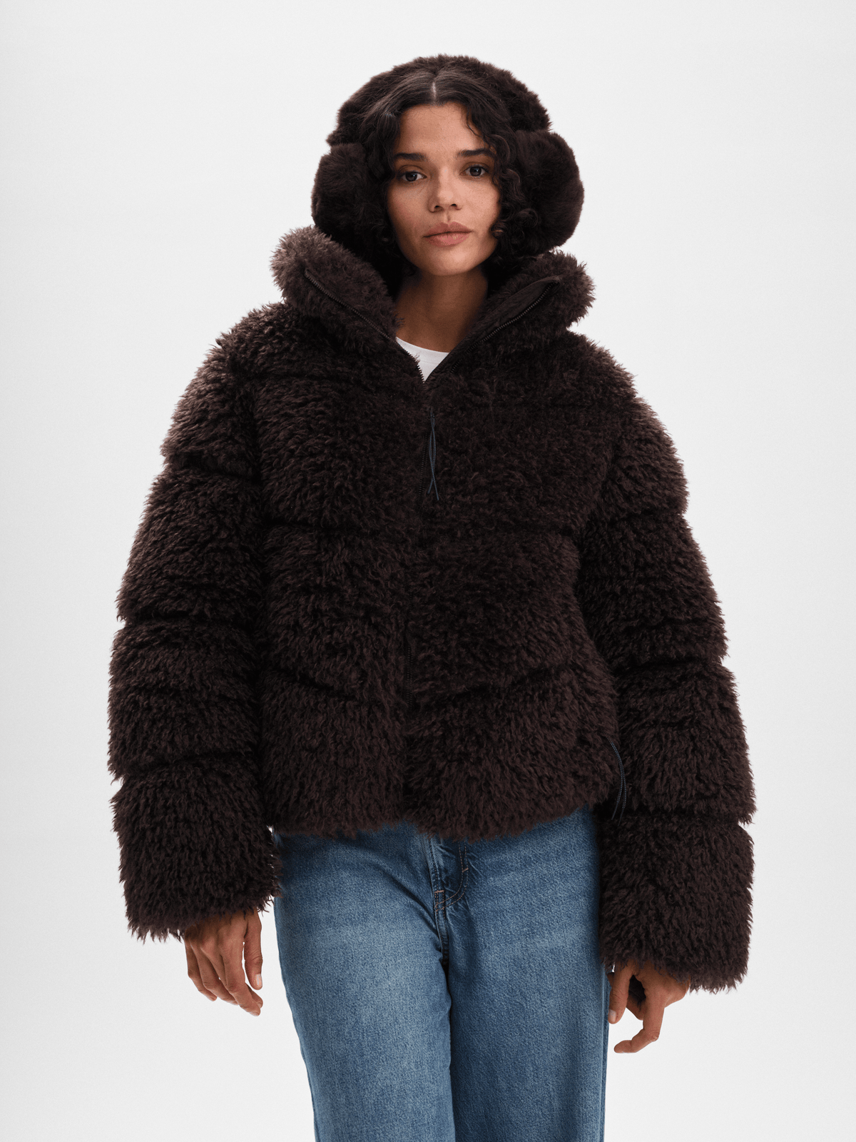 W AMNE JACKET DARK BROWN Everest Padded Jacket