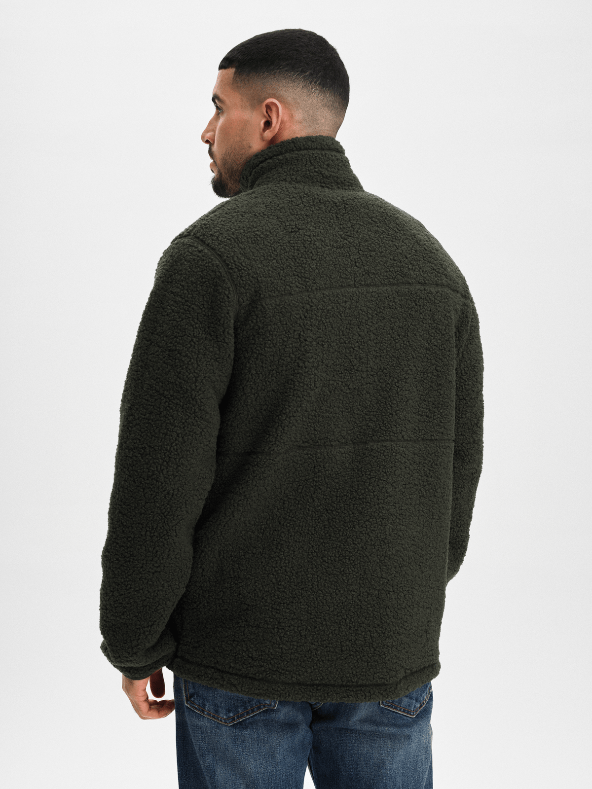 BECKLER PILE JACKET DEEP GREEN MAN (saknar text) Everest Pile Fleece