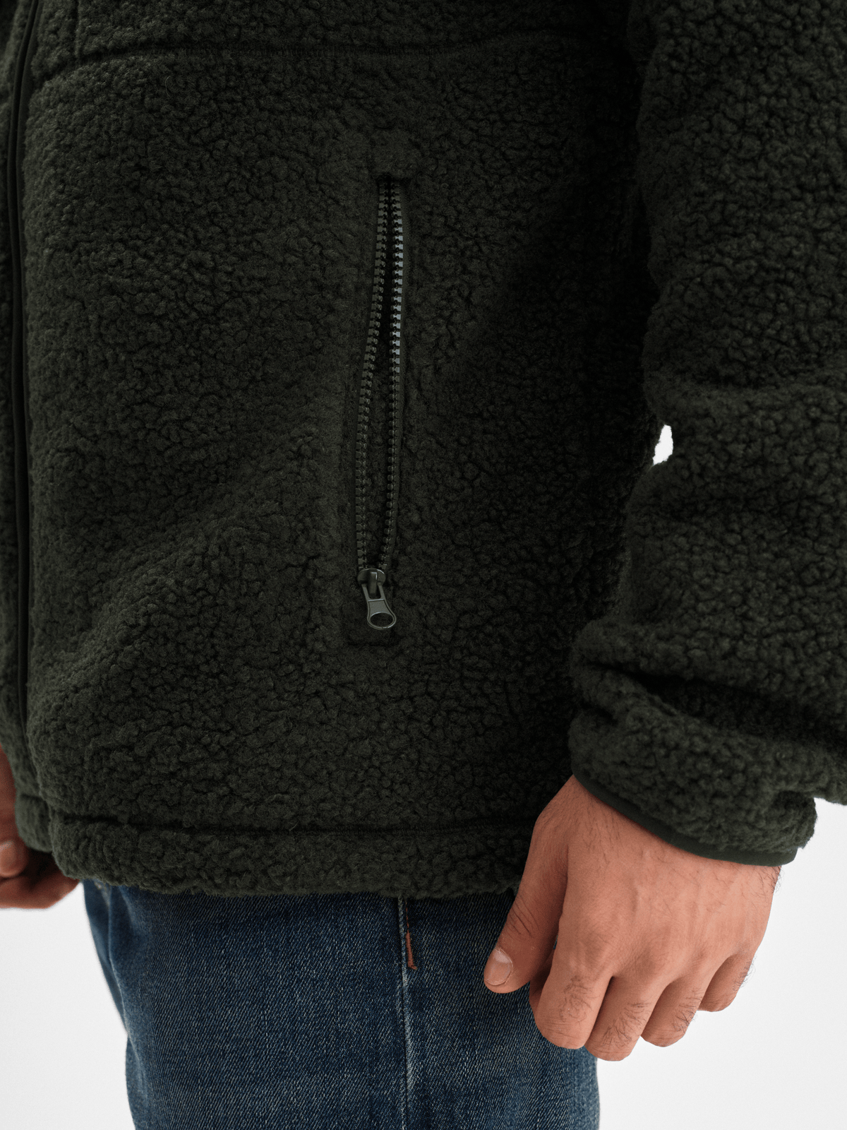 BECKLER PILE JACKET DEEP GREEN MAN (saknar text) Everest Pile Fleece