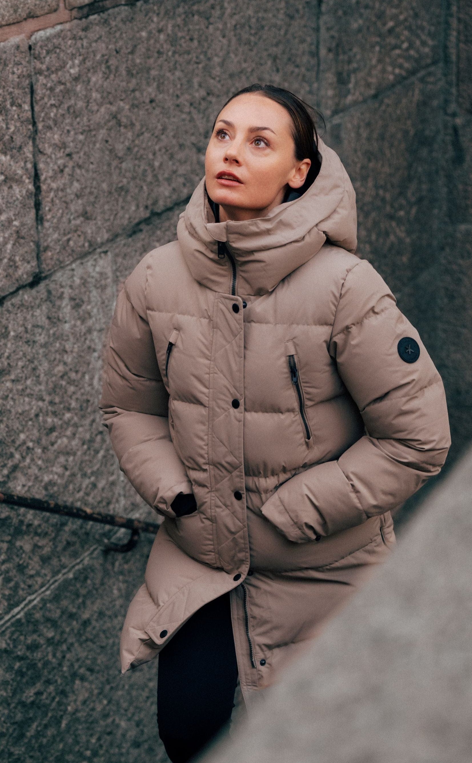 CIEPŁA PARKA BEIGE CLAY Everest Pikowana Parka