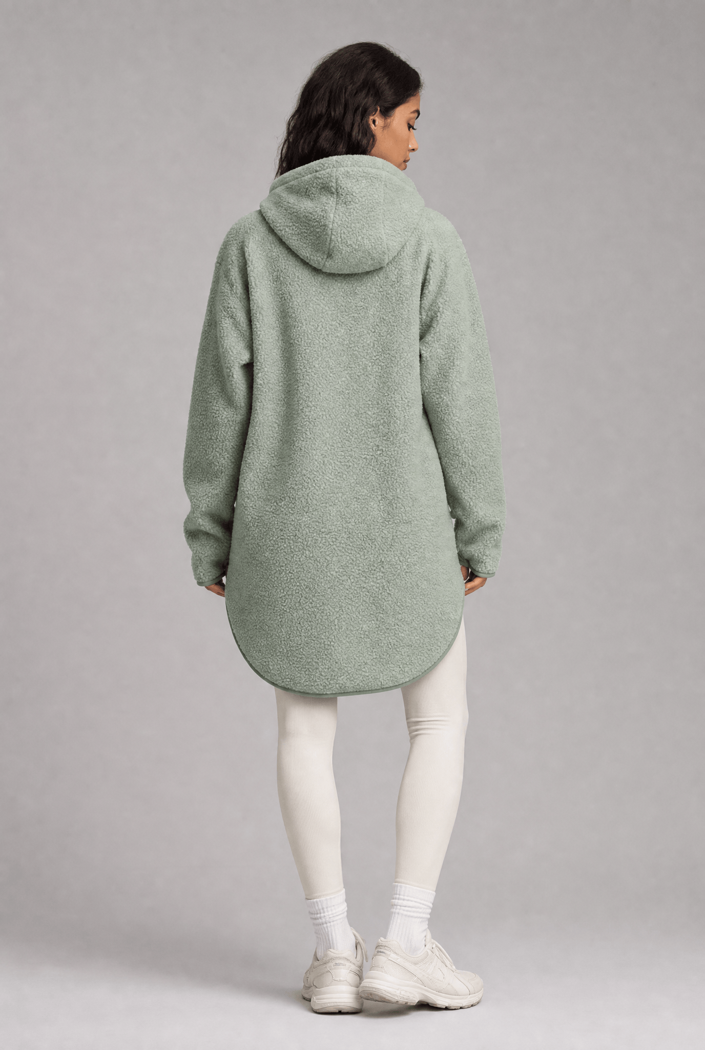 PILE LONG HOOD SAGE MIST Everest Pile Fleece