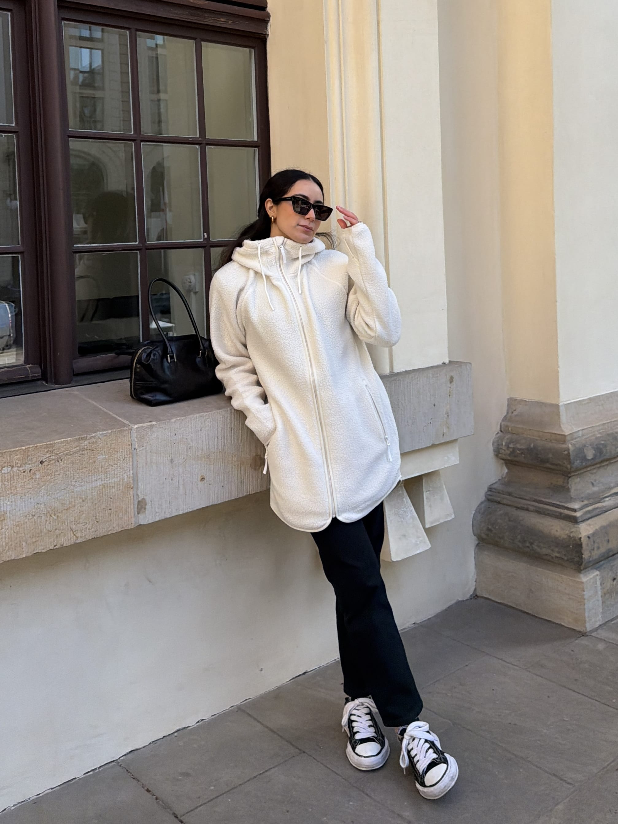 PILE LONG HOOD OFF WHITE Everest Second Layer