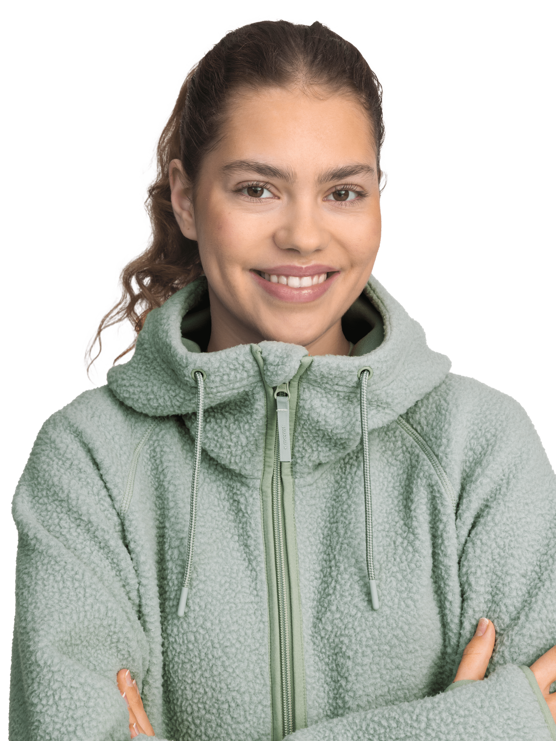 PILE LONG HOOD SAGE MIST Everest Pile Fleece