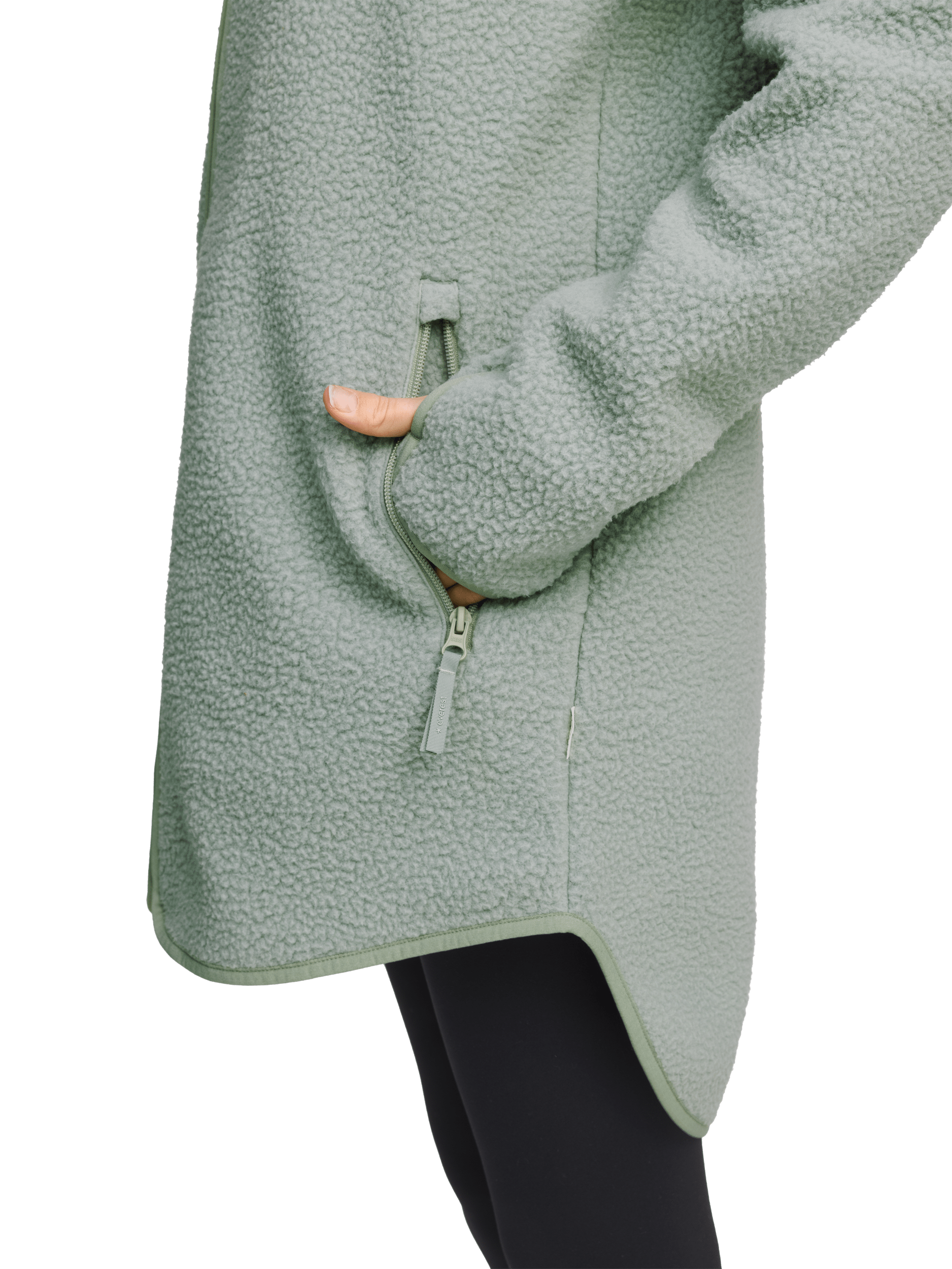 PILE LONG HOOD SAGE MIST Everest Pile Fleece