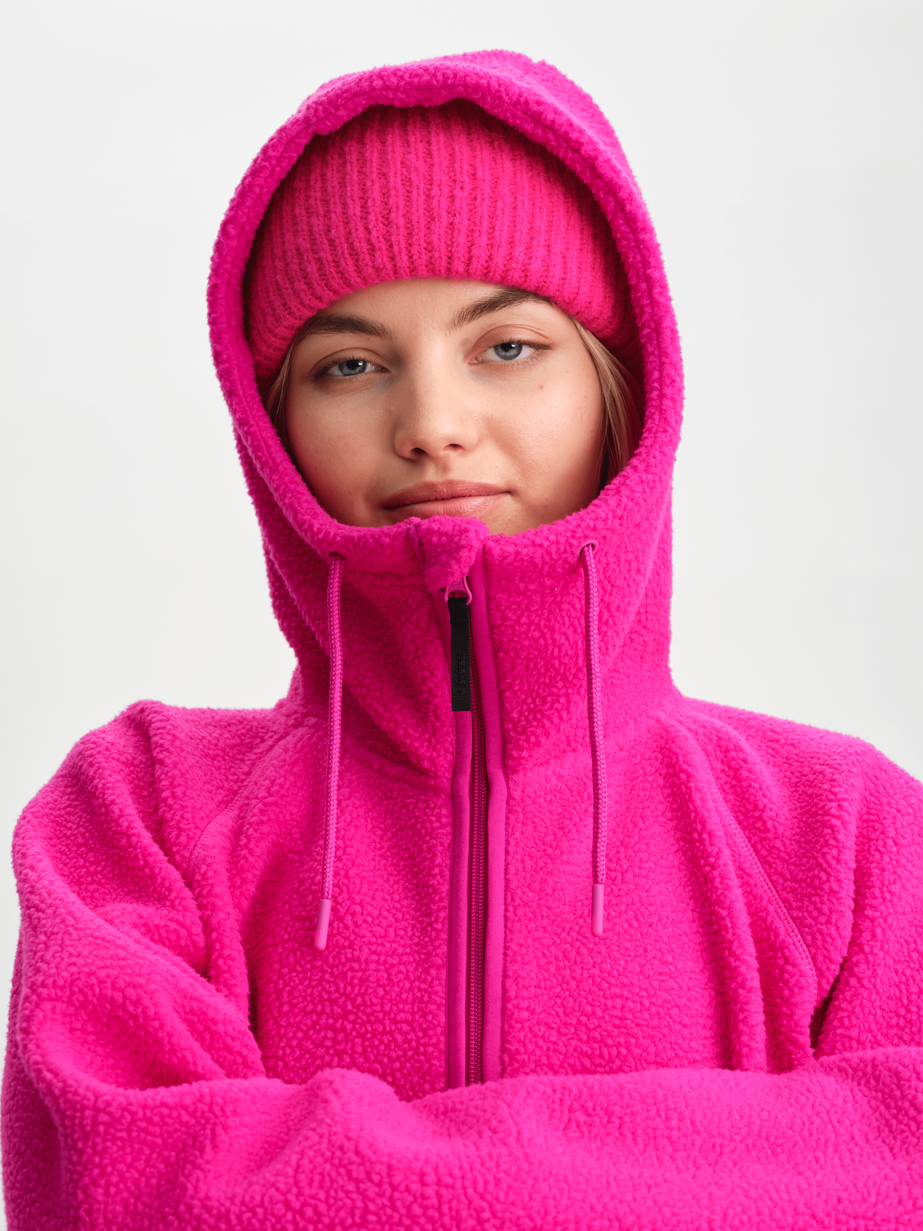 PILE LONG HOOD BRIGHT FUCHSIA Everest Second Layer