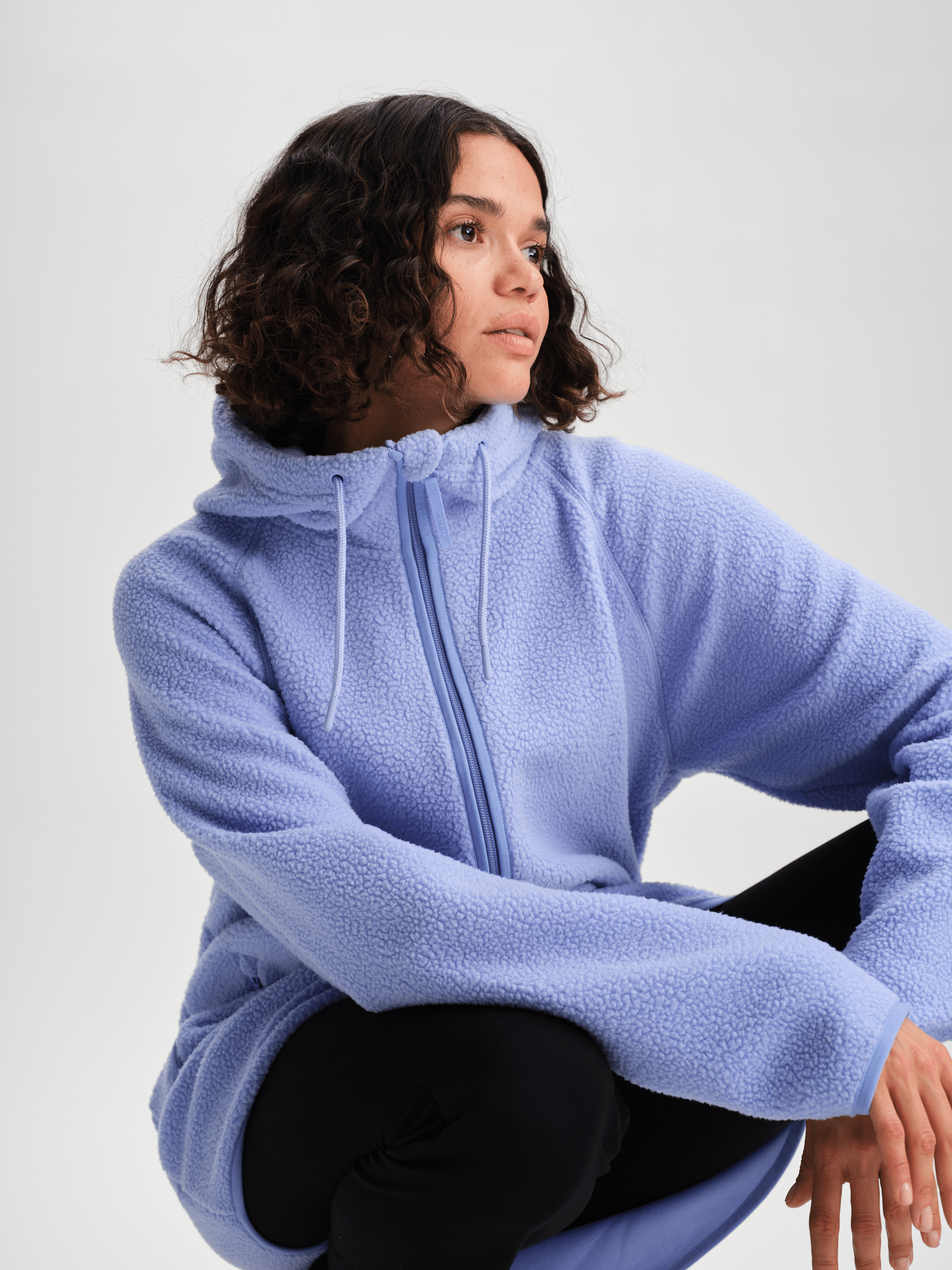 PILE LONG HOOD LIGHT LAVENDEL Everest Fleece Jumper