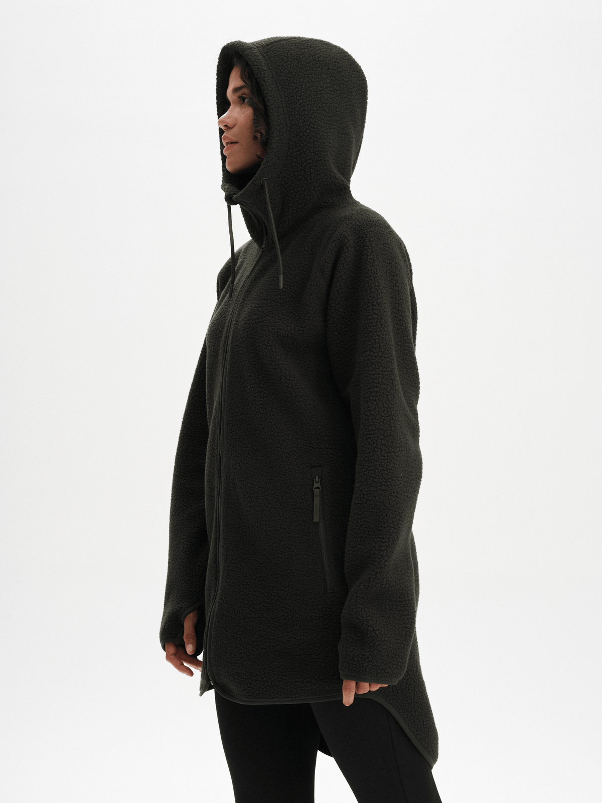 PILE LONG HOOD DEEP GREEN Everest Second Layer