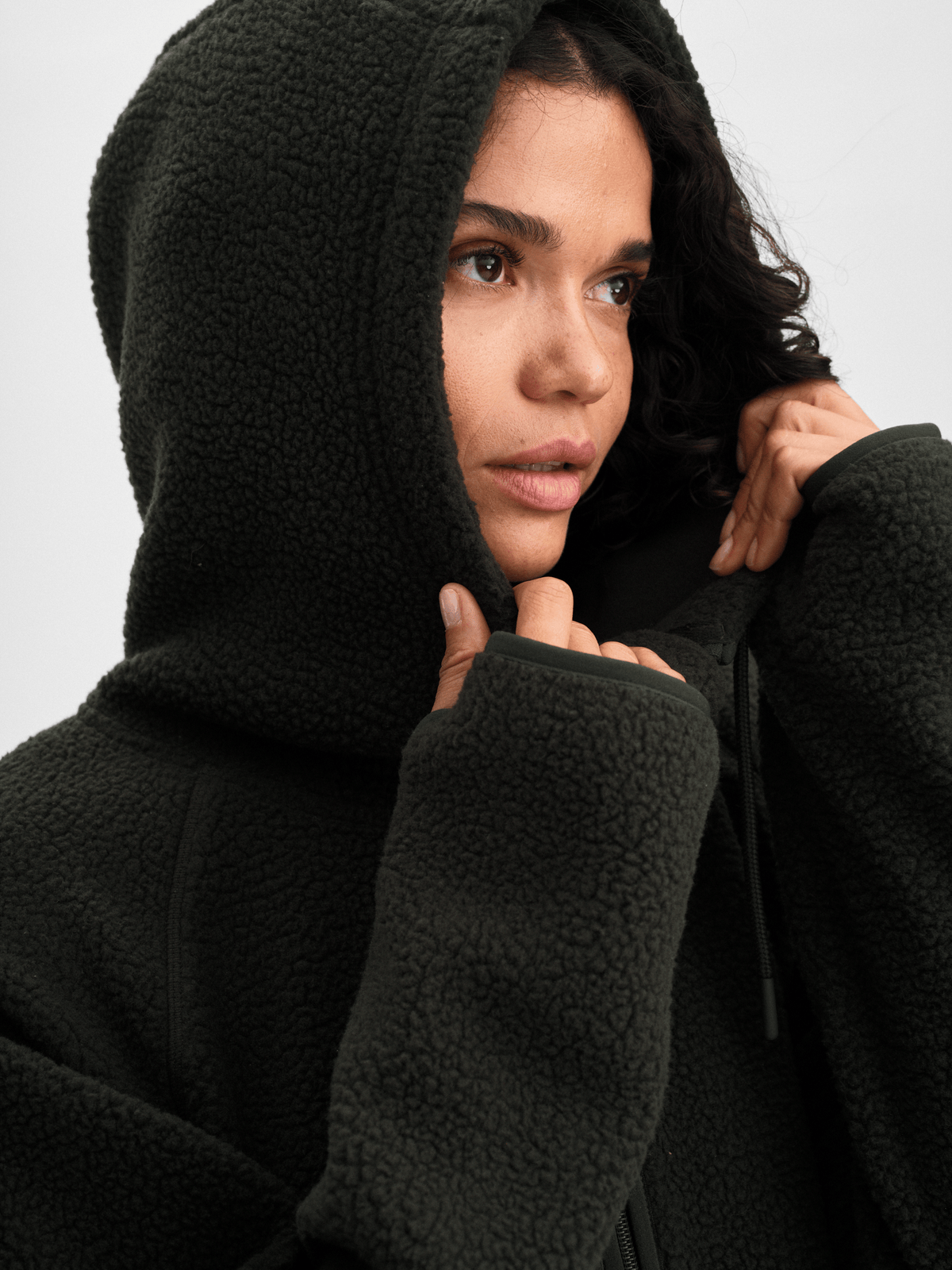 PILE LONG HOOD DEEP GREEN Everest Second Layer