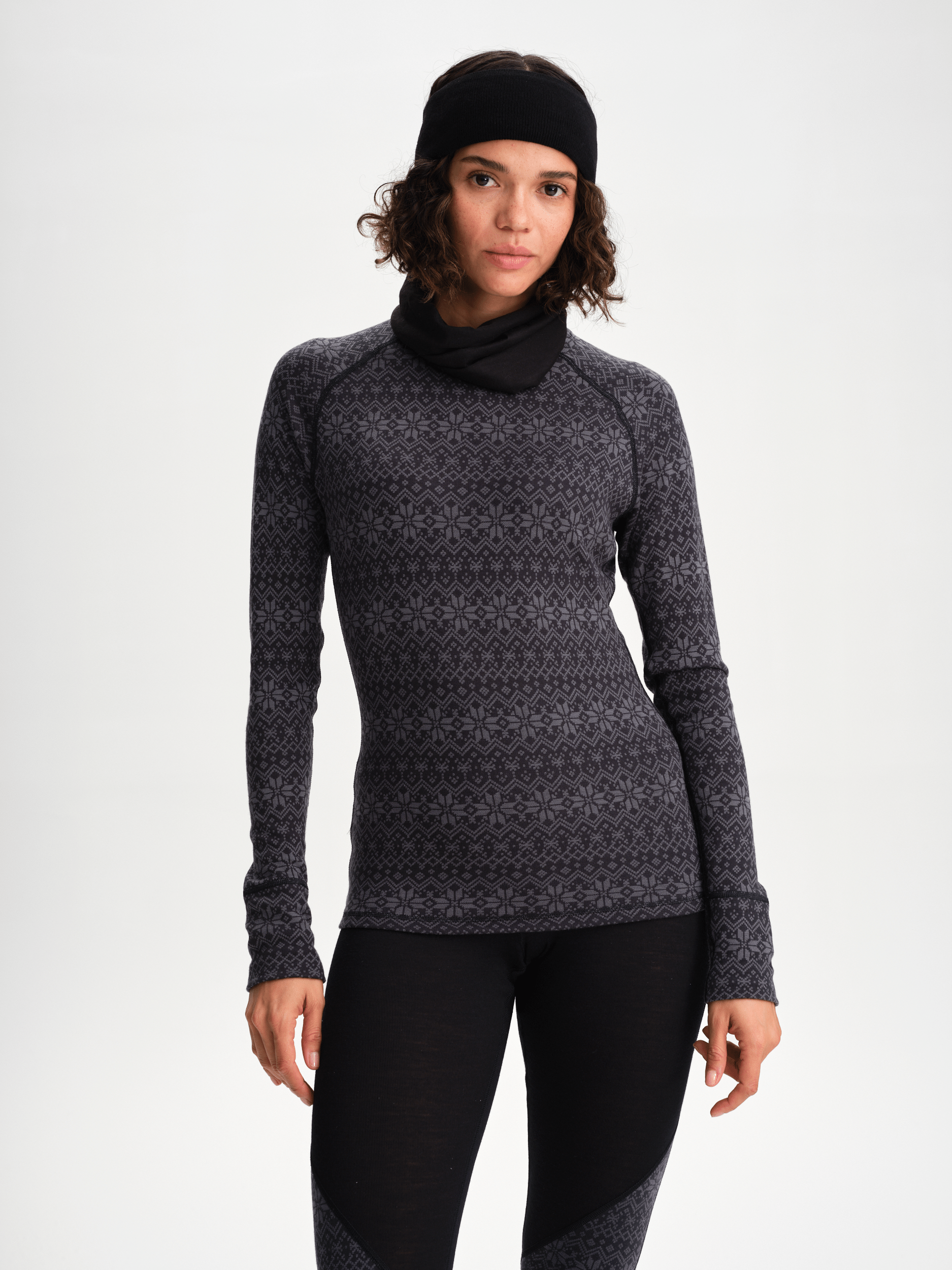 KOSZULKA BAZOWA Z WEŁNY SZARY WZÓR DAMSKA Everest Warstwa bazowa z wełny