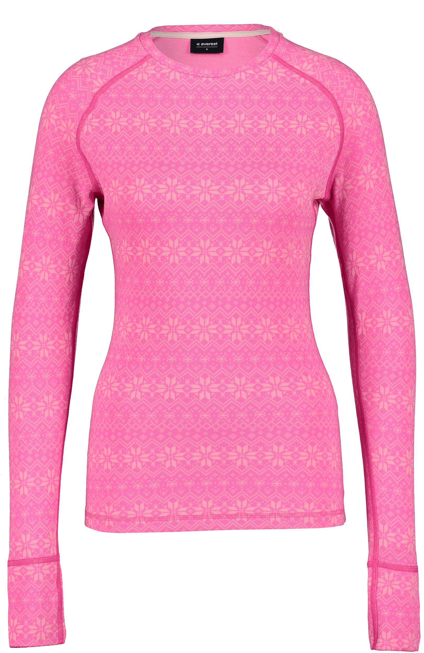 WOOL BASE LAYER SHIRT BRILLIANT PINK WOMEN Everest Base Layer Wool