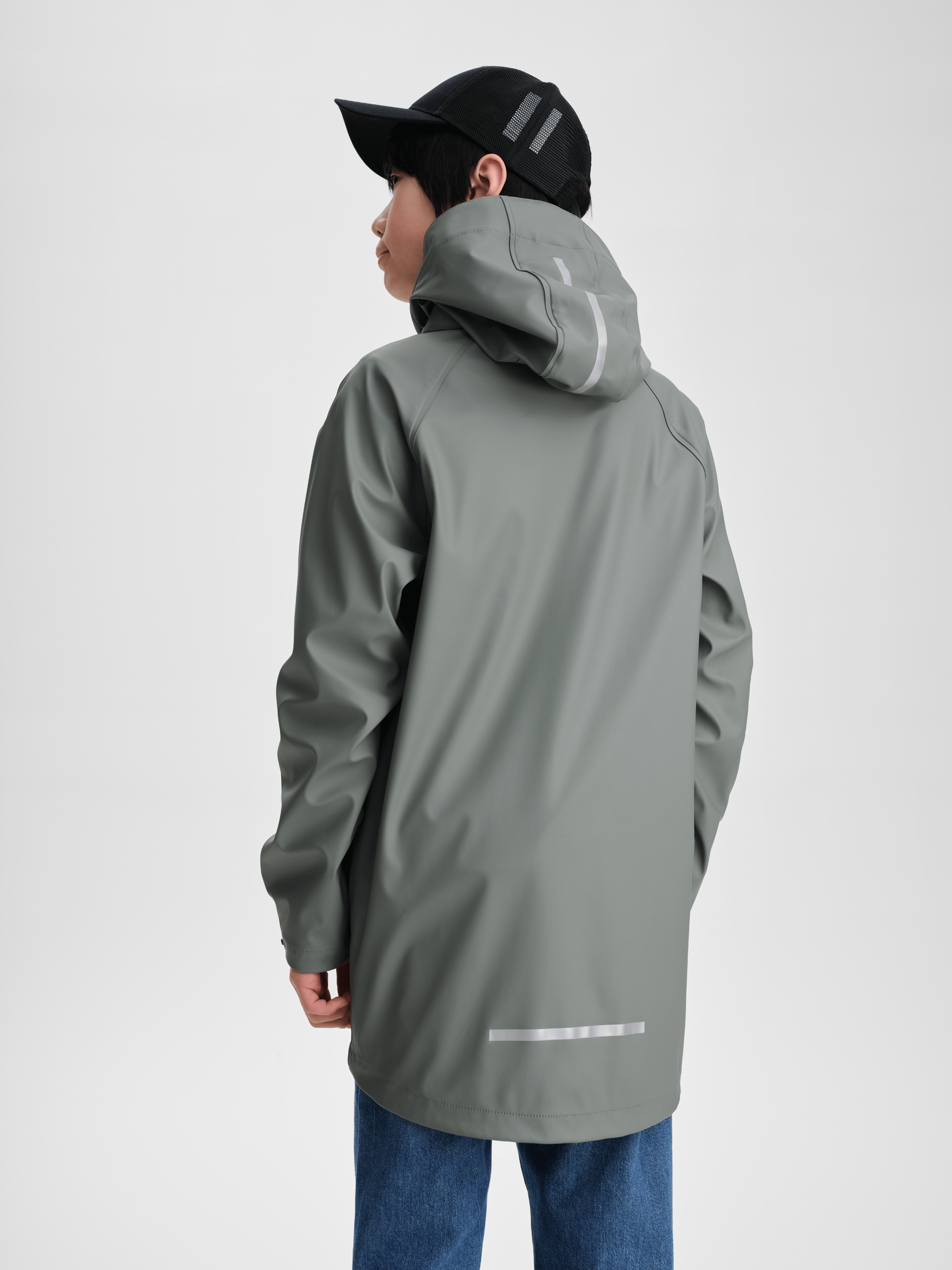 REGENJACKE KHAKI GRAU JUNIOR Everest Allwetterjacke