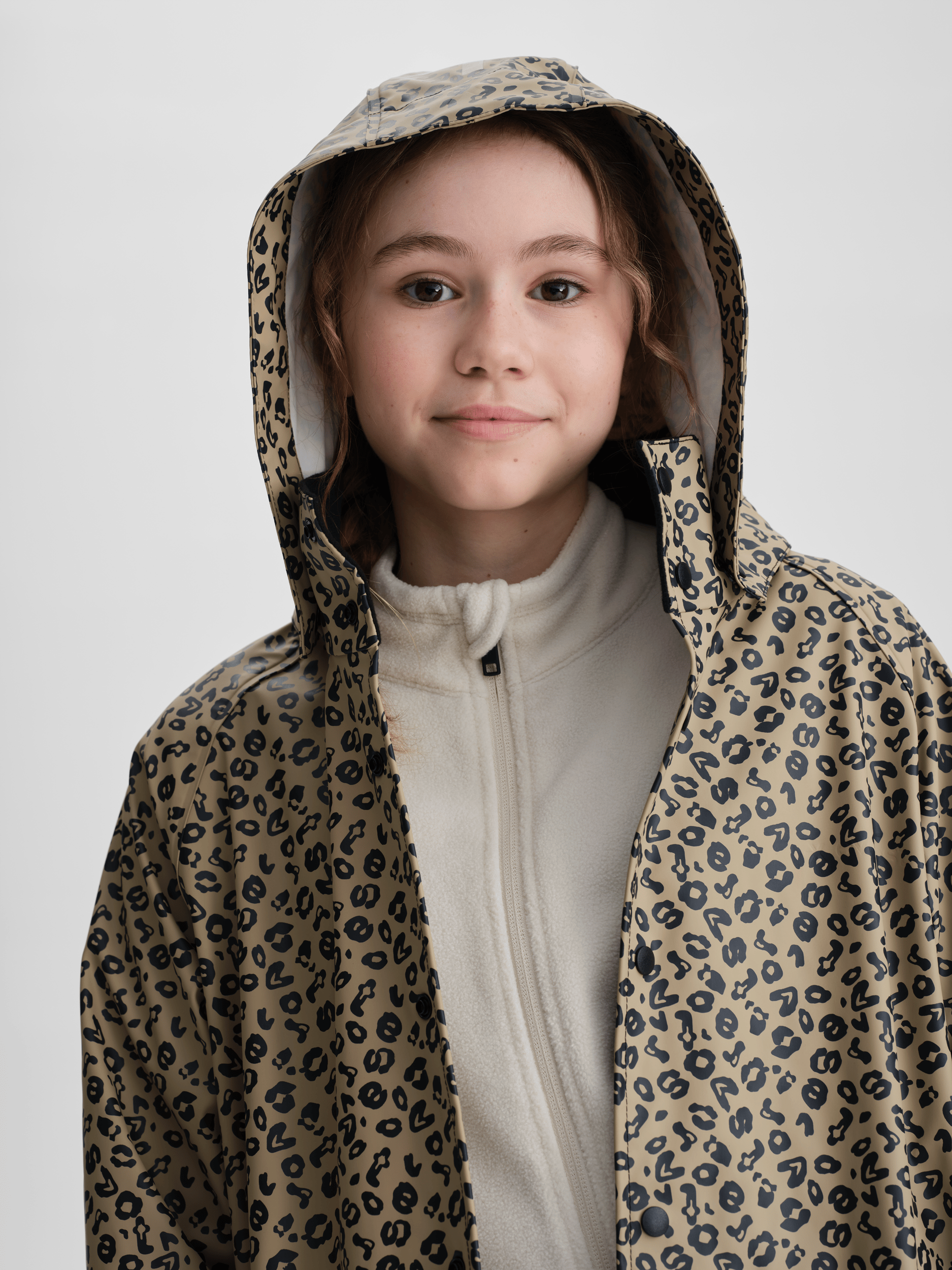 REGENMANTEL HELLBEIGE LEOPARD JUNIOR Everest Allwettermantel