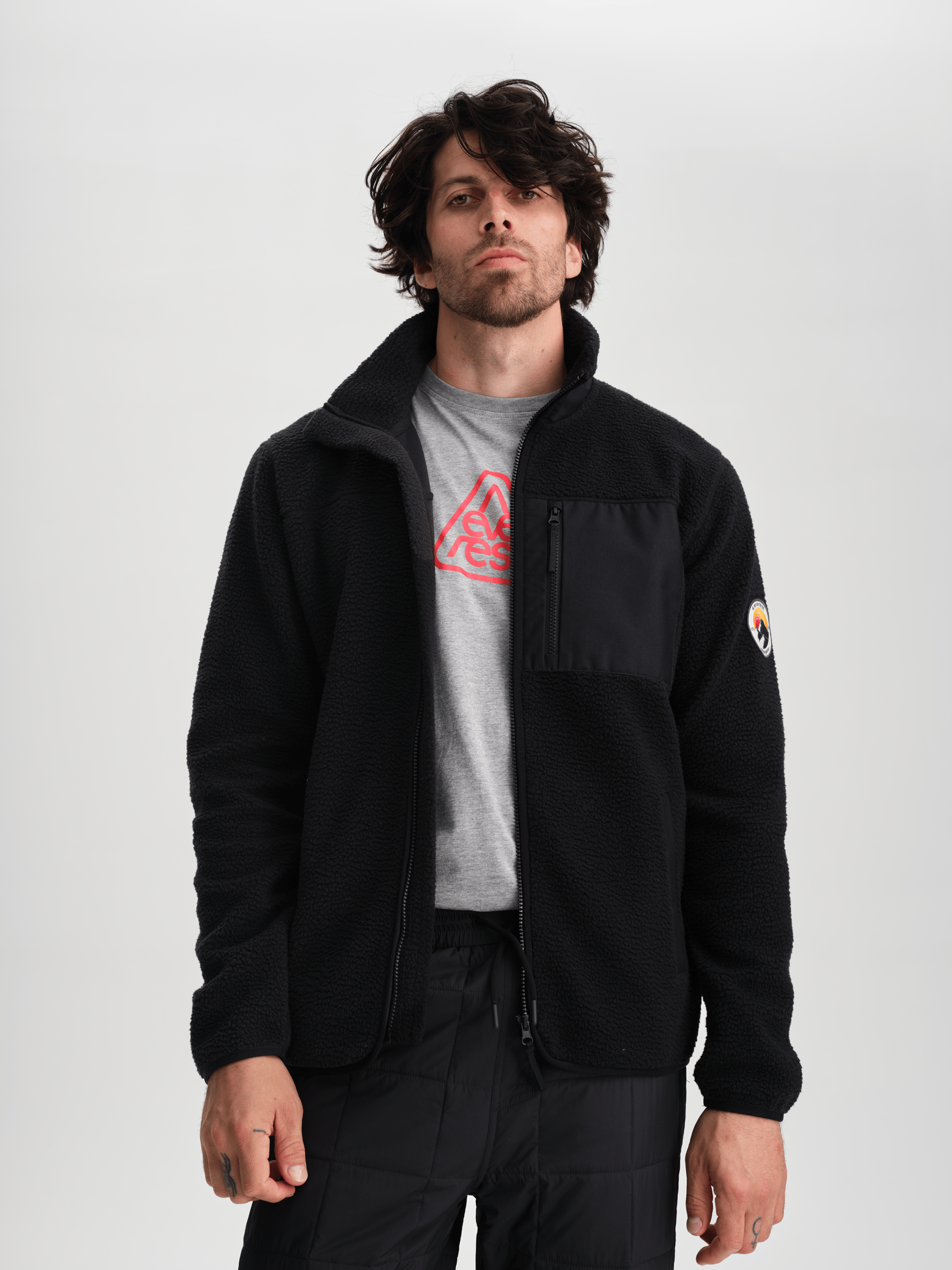 PILE SHIRT RETRO BLACK Everest Pile Fleece