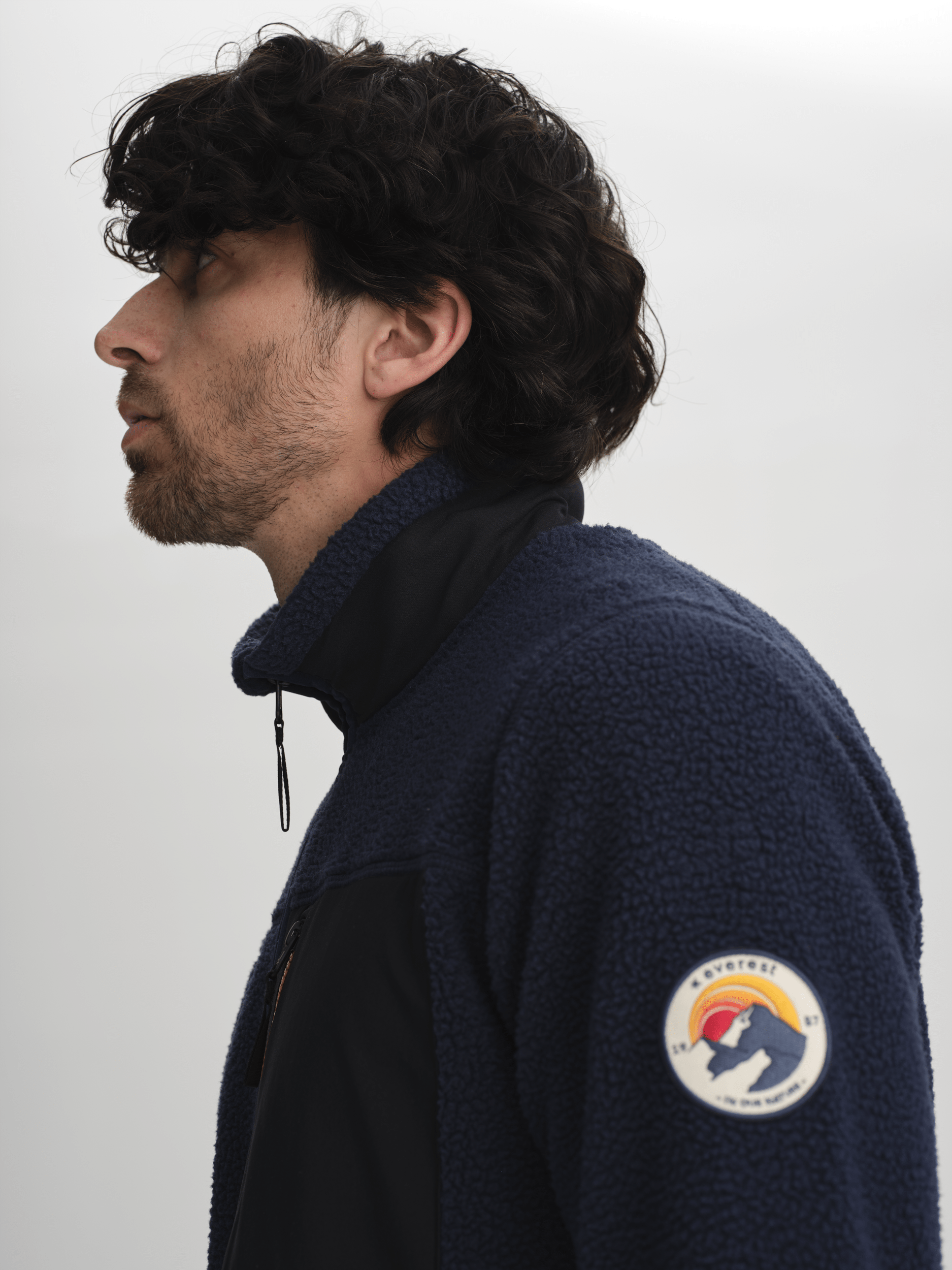 PILE SHIRT RETRO NAVY/SCHWARZ Everest Fleece-Pullover