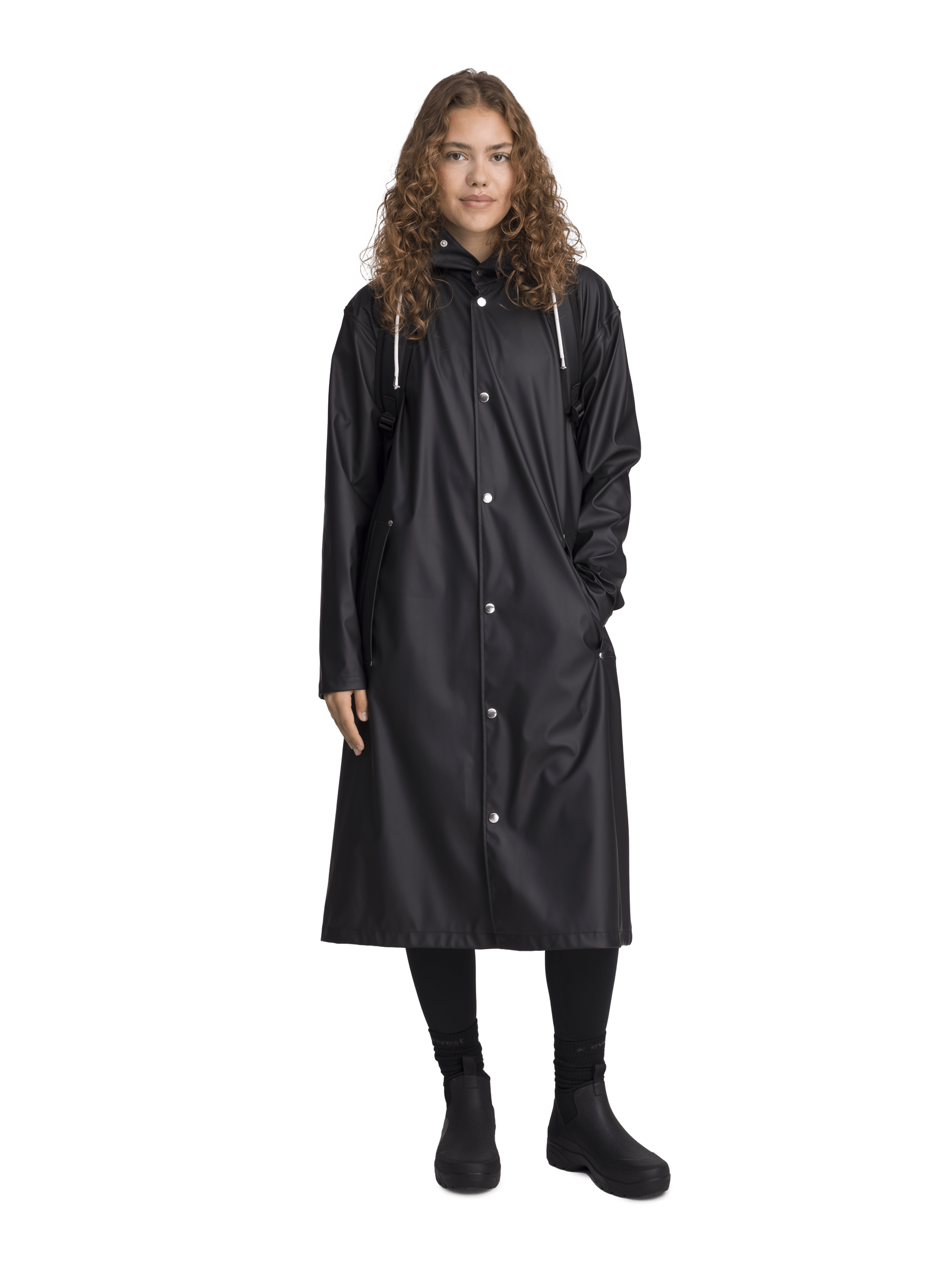 RAIN COAT LONG BLACK WOMEN Everest All Weather Coat