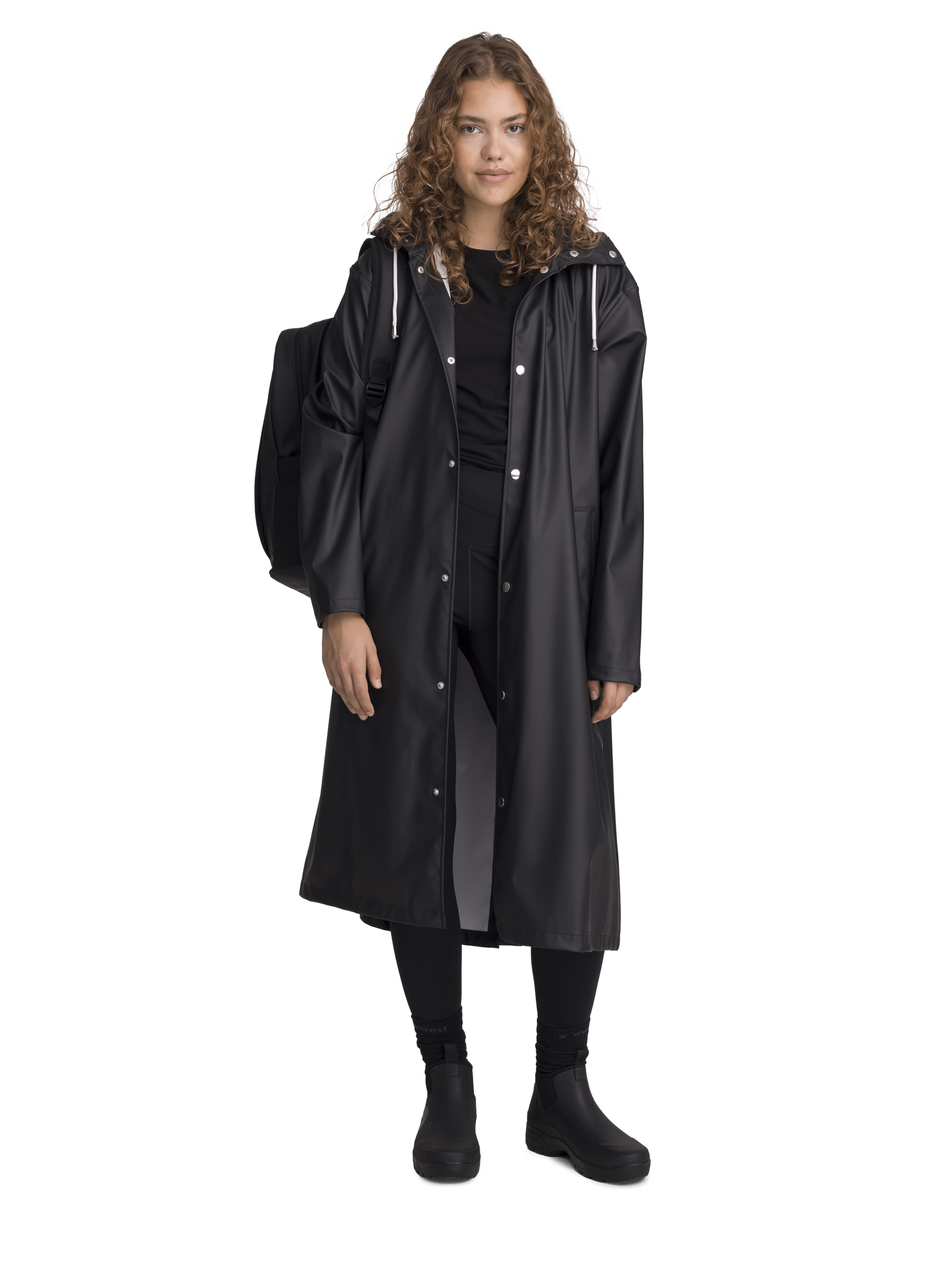 RAIN COAT LONG BLACK WOMEN Everest All Weather Coat