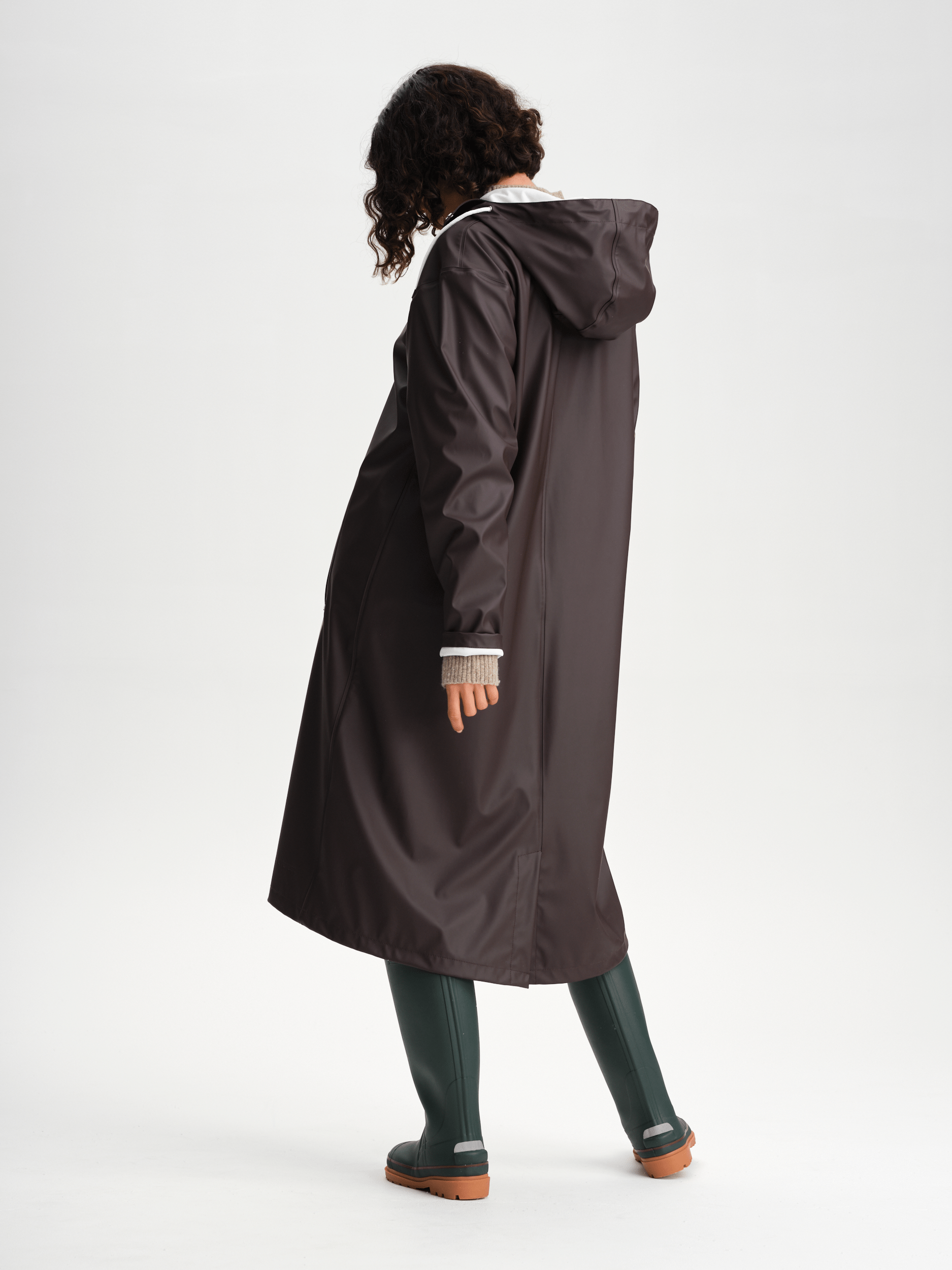RAIN COAT LONG  CACAO BROWN Everest All Weather Coat